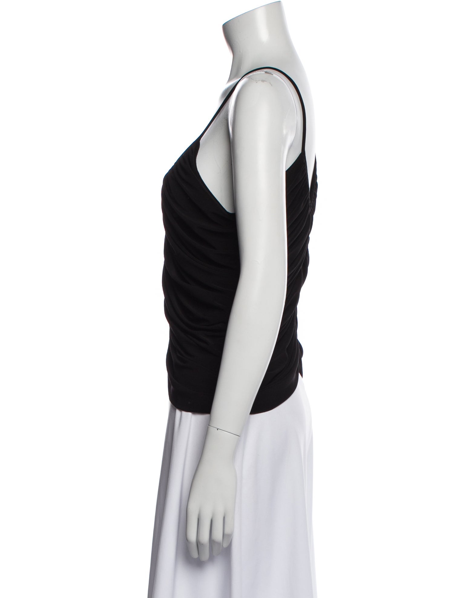 Norma Kamali V-Neck Sleeveless Crop Top