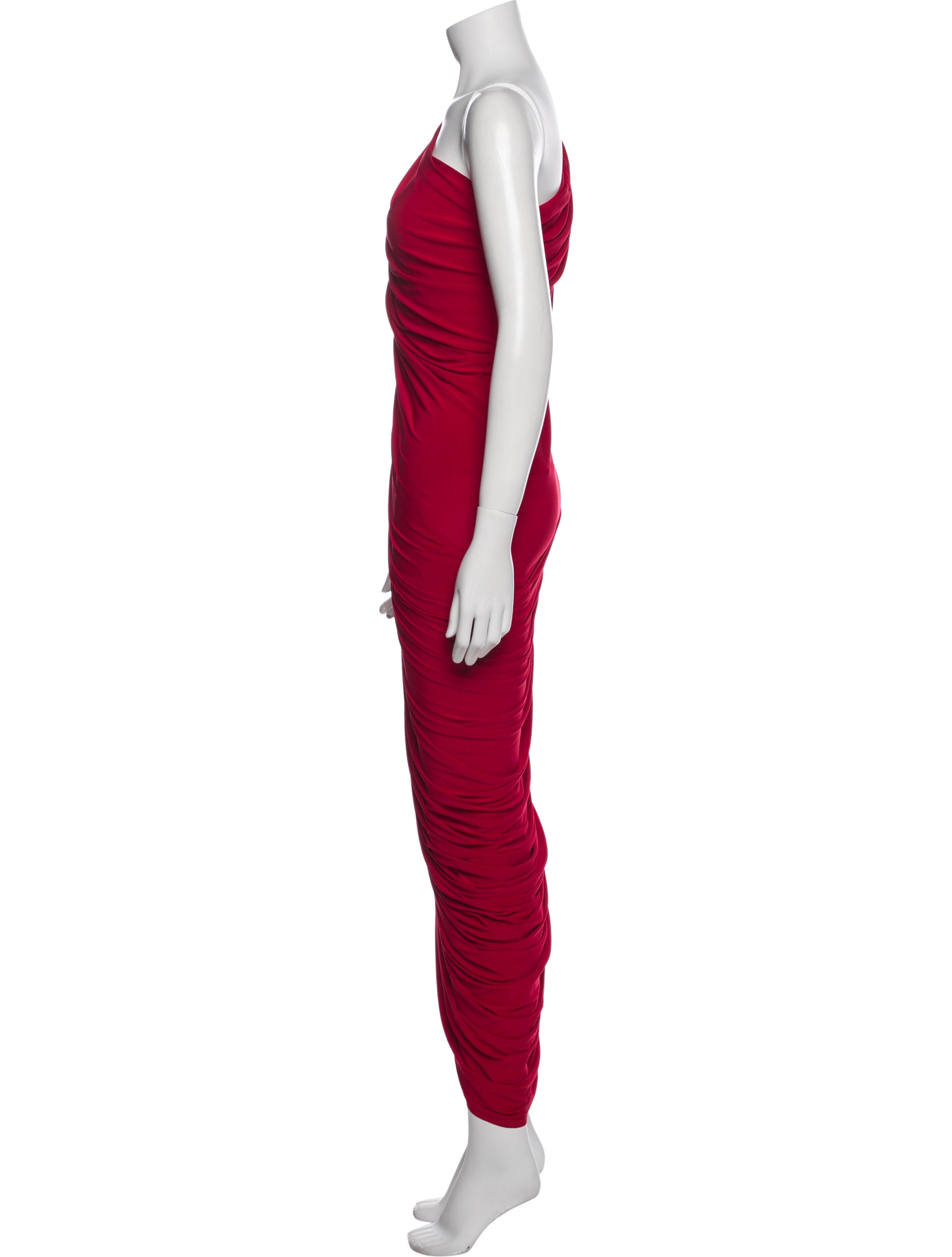 Norma Kamali One-Shoulder Midi Length Dress