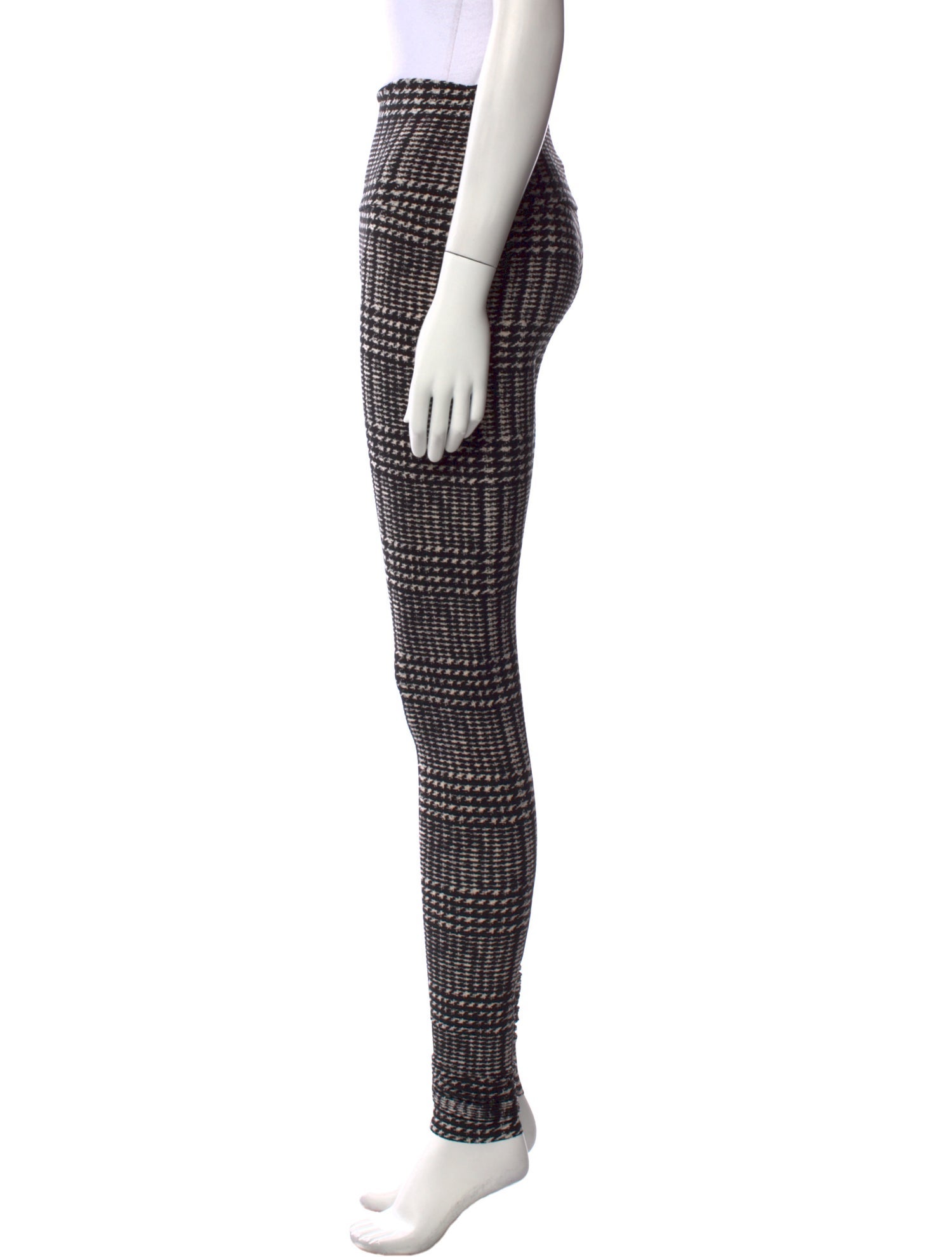 Norma Kamali Plaid Print Skinny Leg Pants