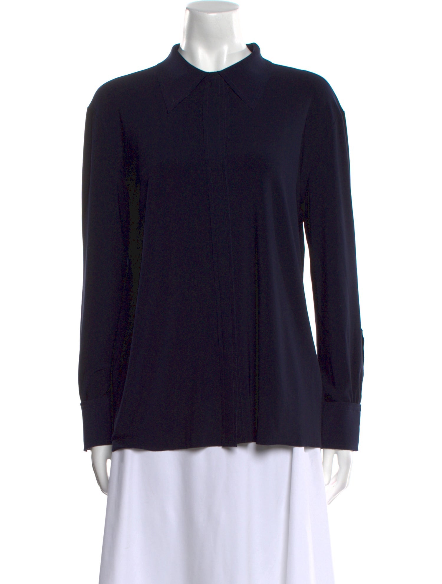 Norma Kamali Long Sleeve Button-Up Top