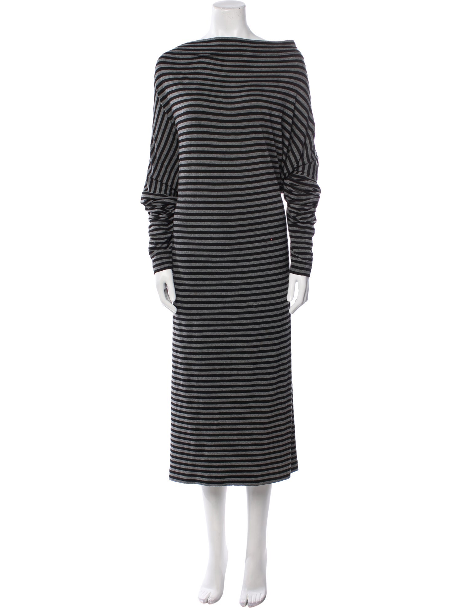 Norma Kamali Striped Midi Length Dress