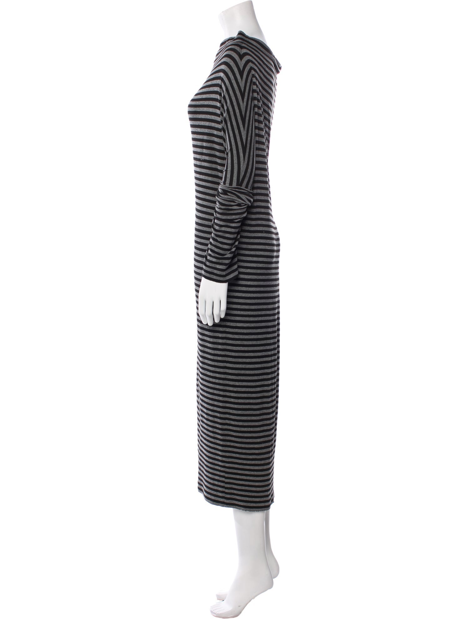 Norma Kamali Striped Midi Length Dress