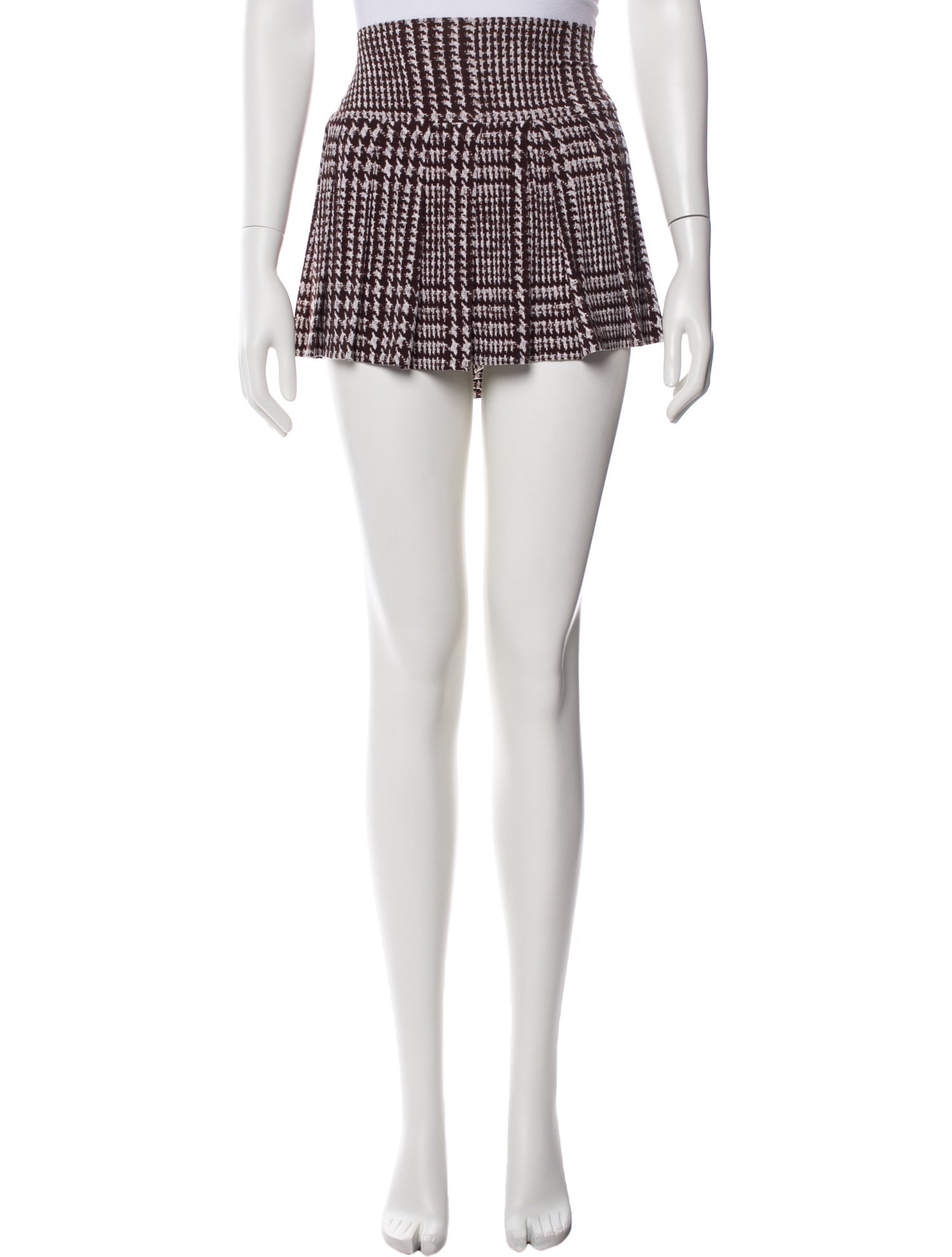 Norma Kamali Houndstooth Print Mini Skirt