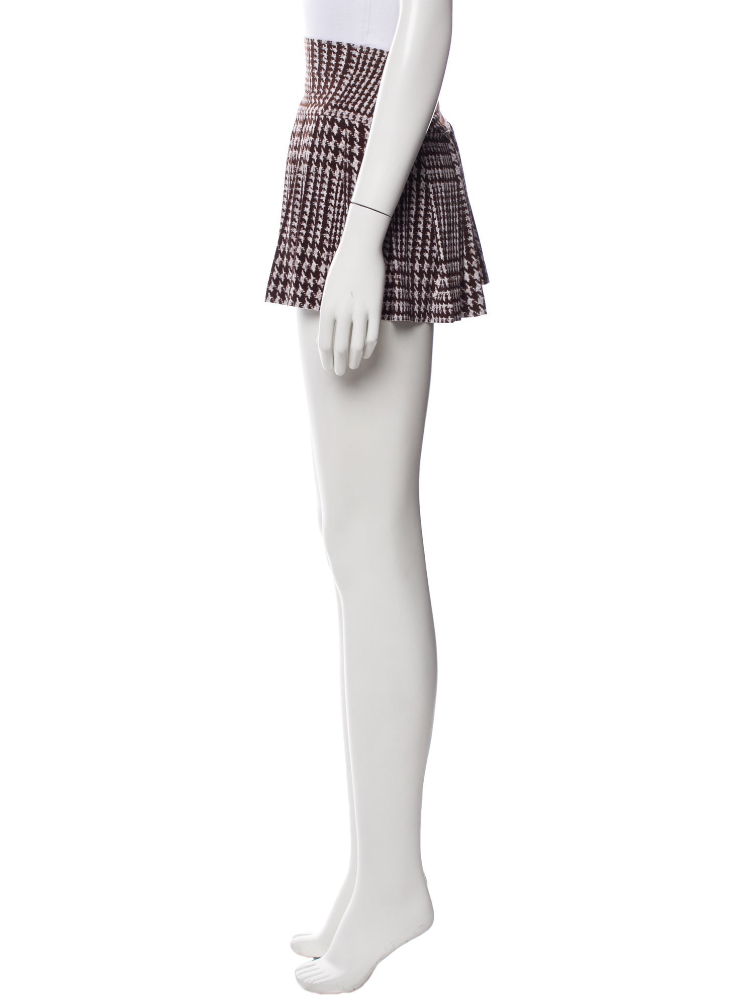 Norma Kamali Houndstooth Print Mini Skirt