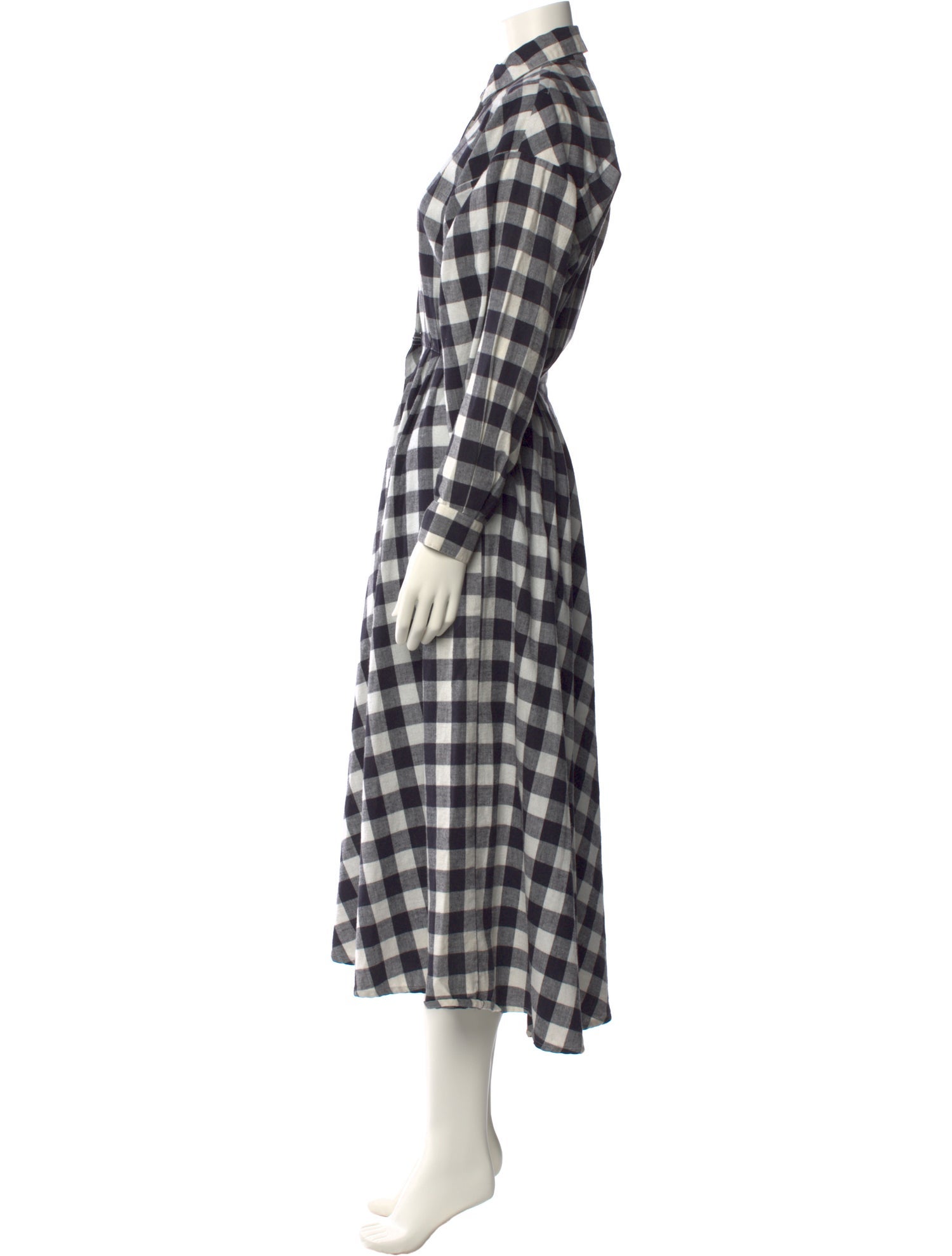 Norma Kamali Plaid Print Long Dress
