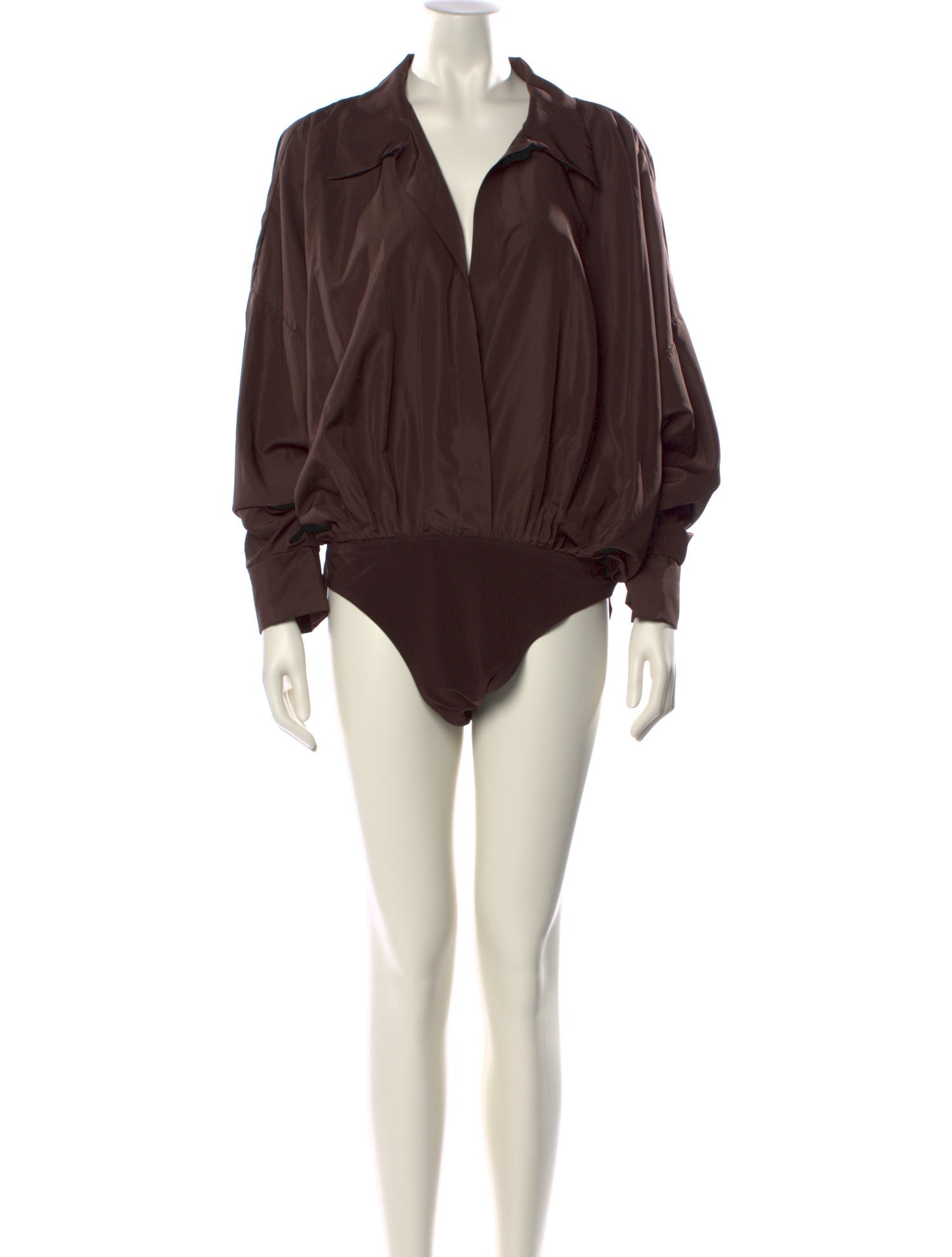 Norma Kamali V-Neck Long Sleeve Bodysuit w/ Tags