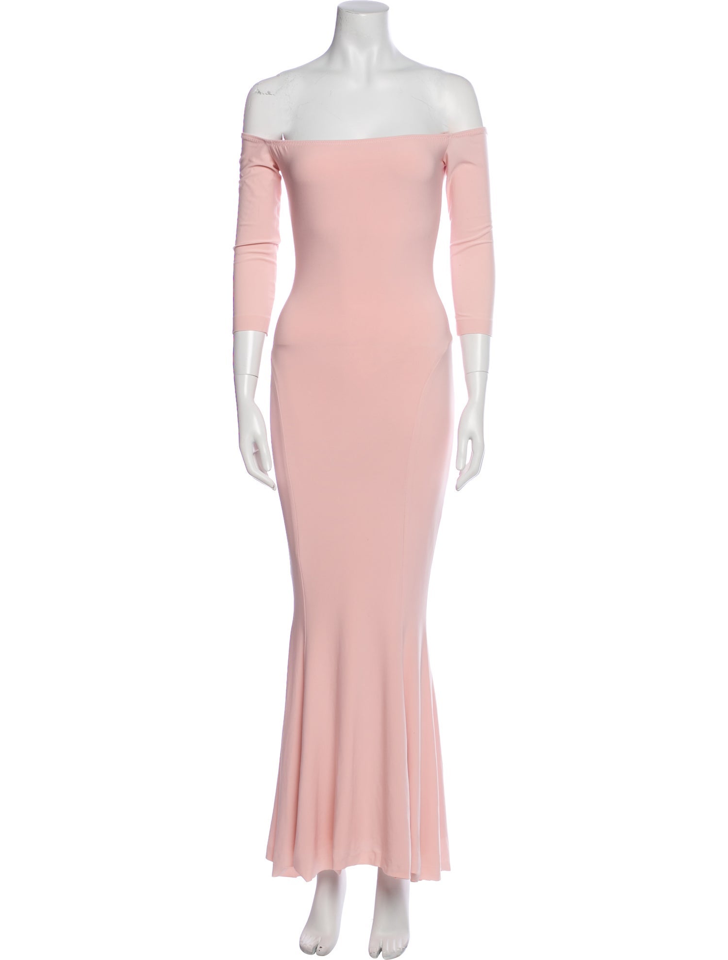 Norma Kamali Off-The-Shoulder Knee-Length Dress