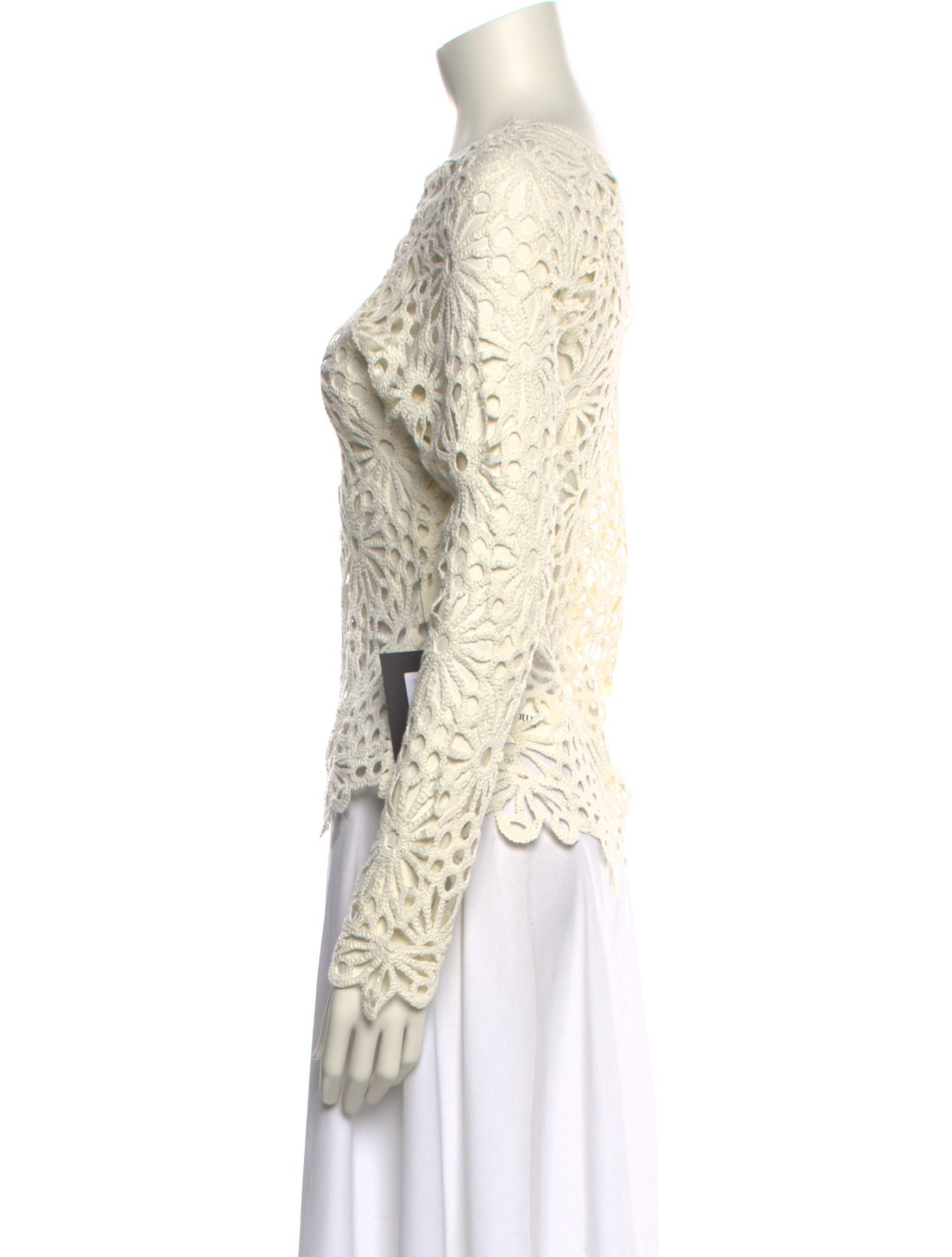 Norma Kamali Lace Pattern Mock Neck Crop Top w/ Tags