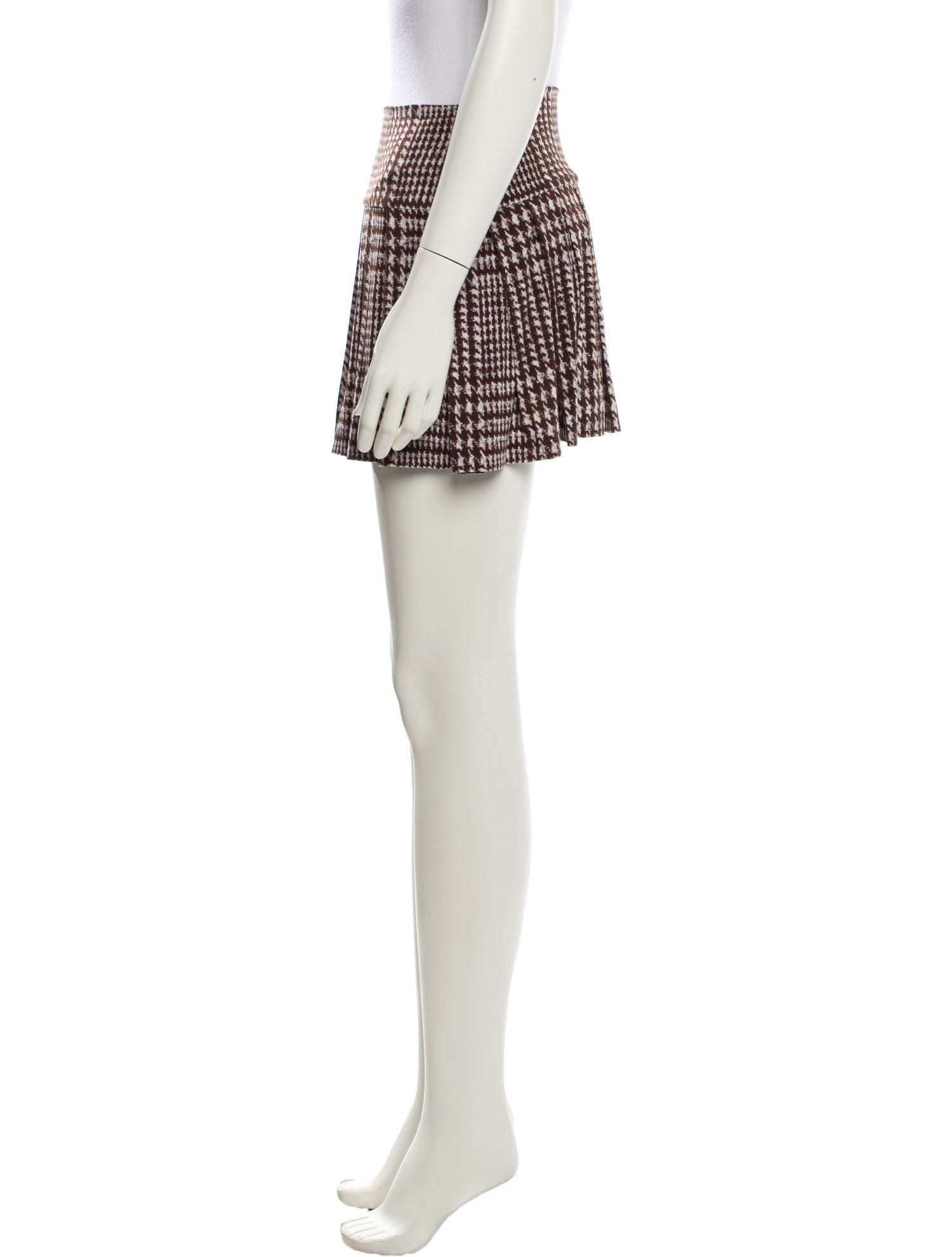 Norma Kamali Plaid Print Mini Skirt