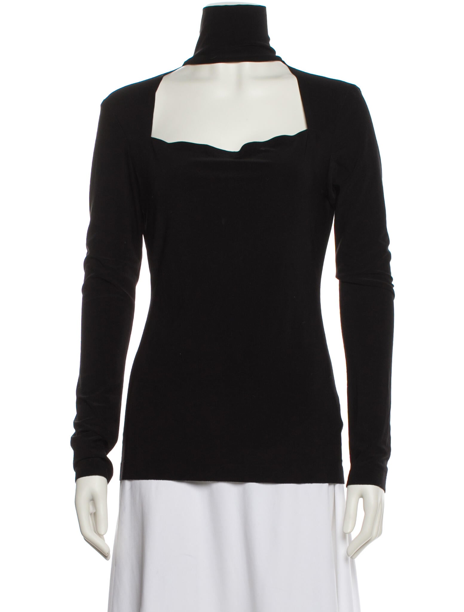 Norma Kamali Square Neckline Long Sleeve Top