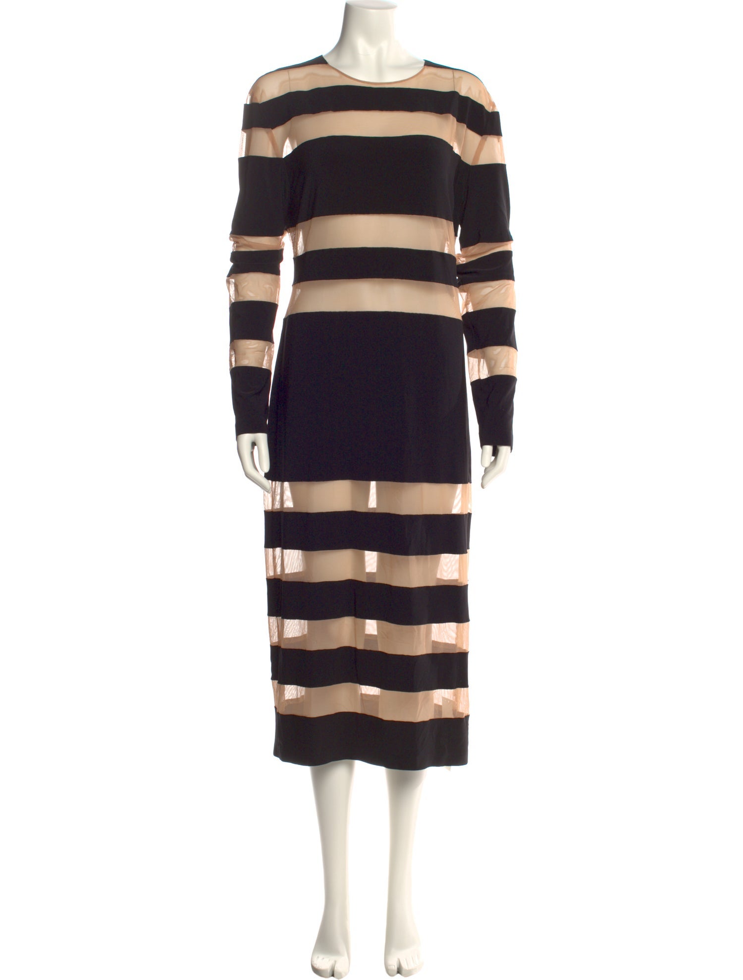Norma Kamali Striped Midi Length Dress
