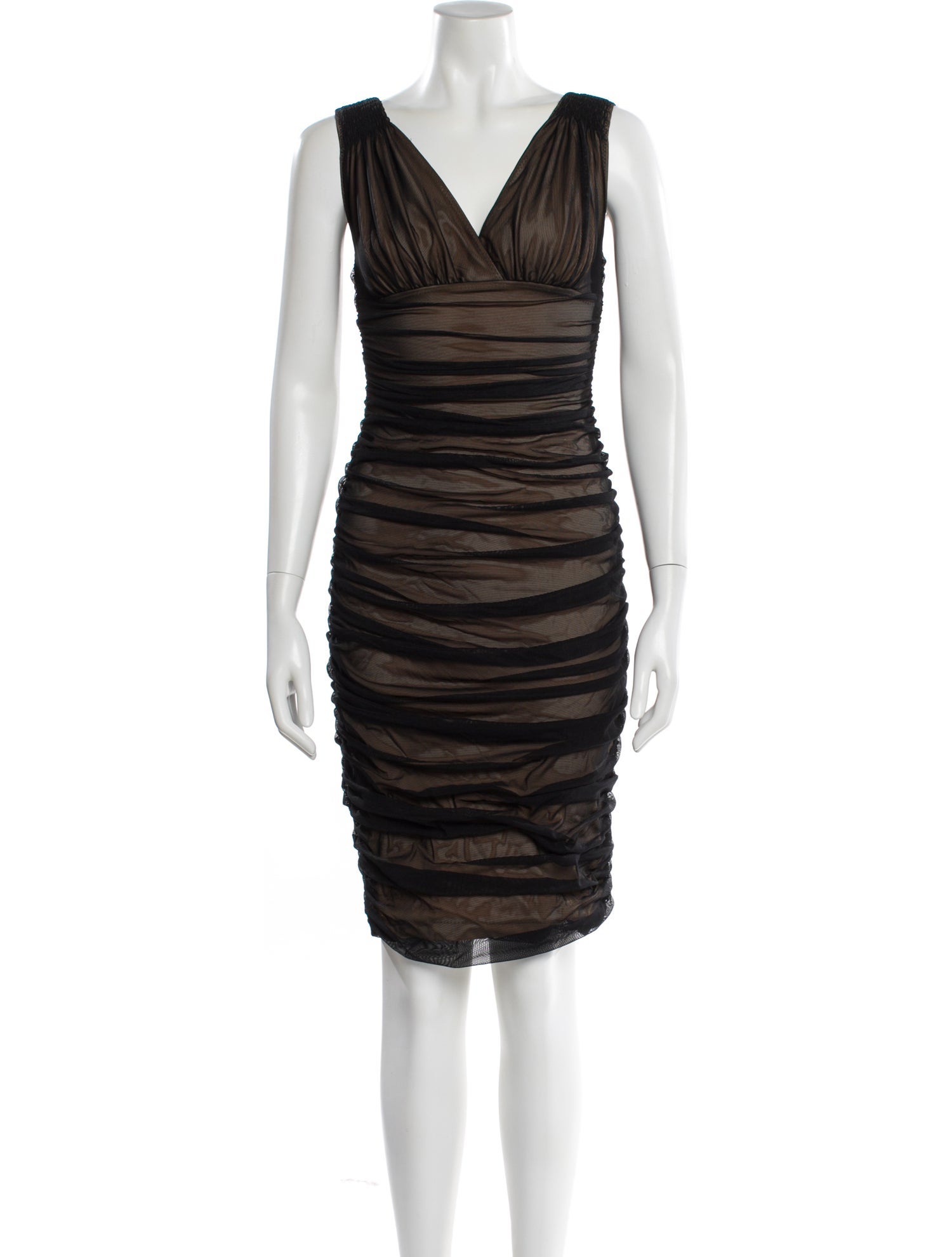 Norma Kamali V-Neck Mini Dress - Black Dresses, Clothing - WNK62382 | The  RealReal