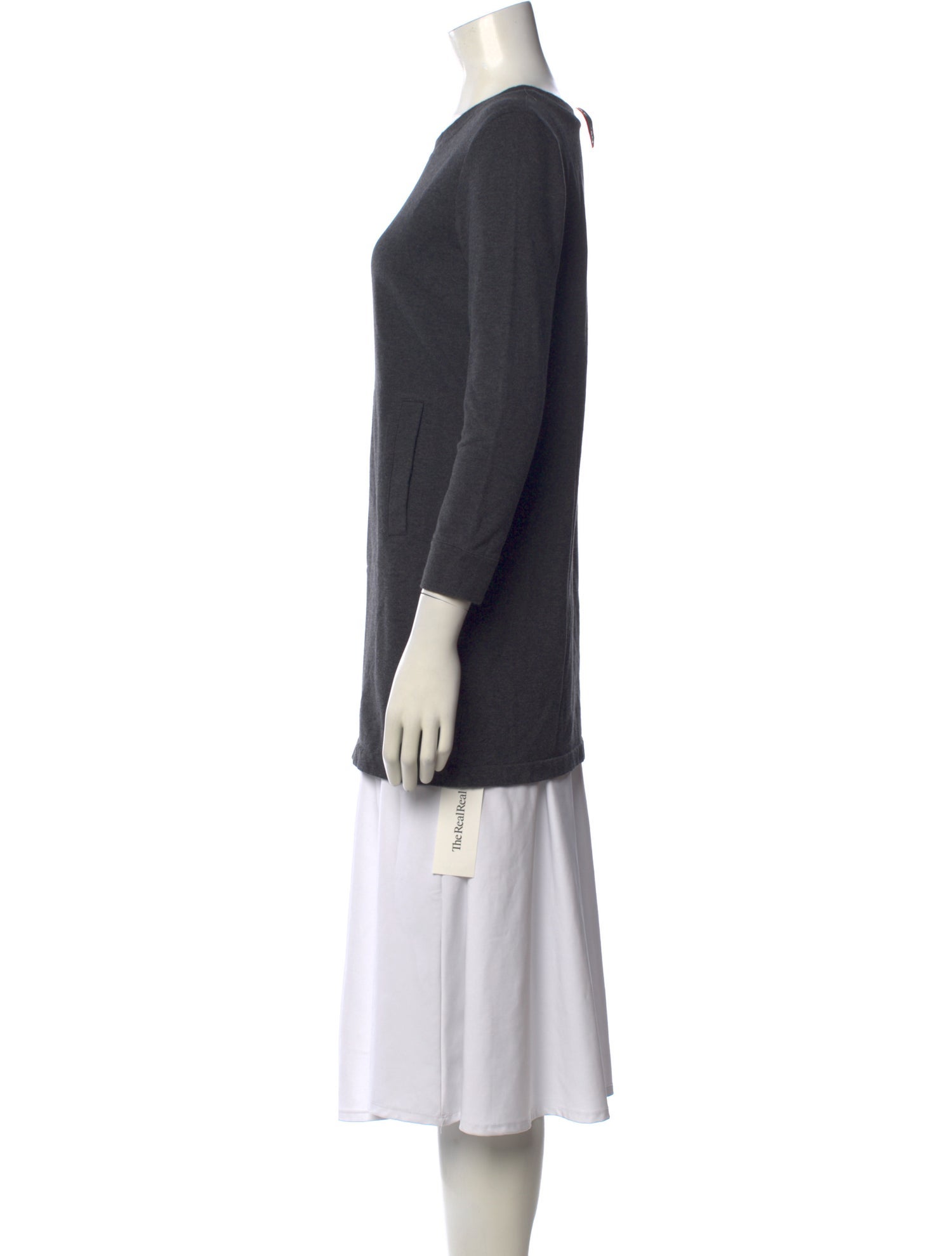 Norma Kamali Crew Neck Three-Quarter Sleeve Tunic