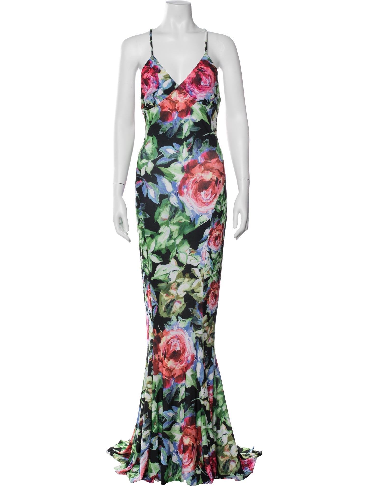 Norma Kamali Floral Print Long Dress