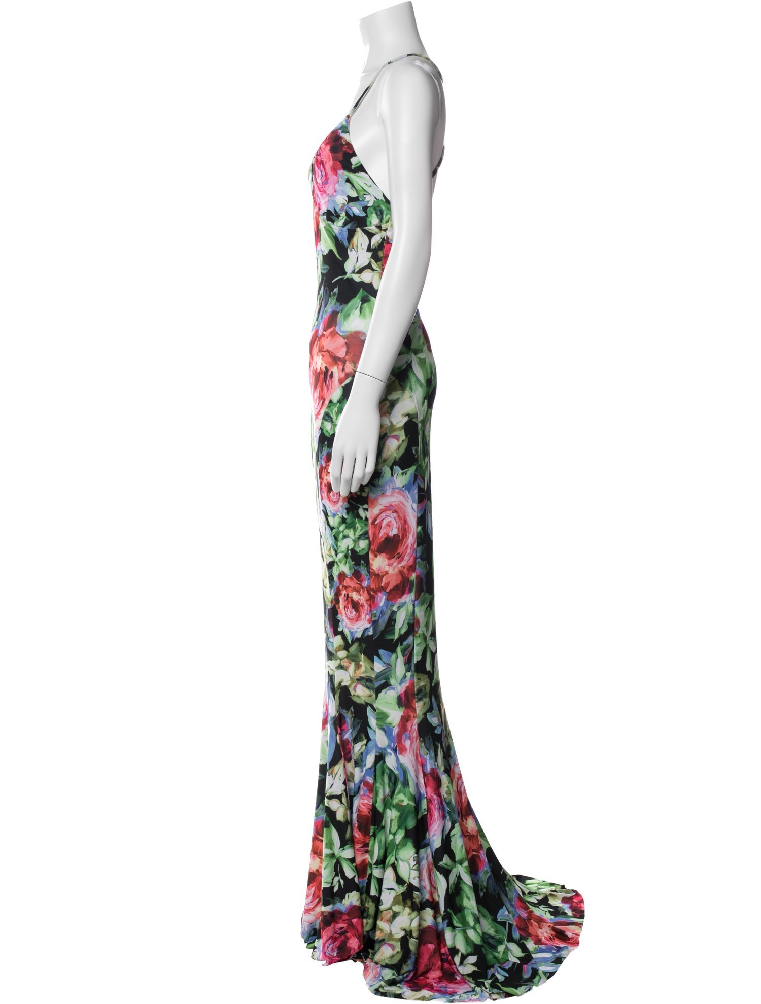 Norma Kamali Floral Print Long Dress