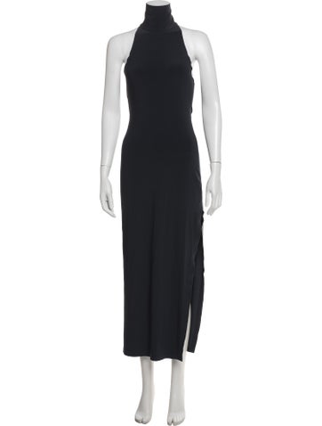 Pre-owned Norma Kamali Halterneck Long Dress In Blue