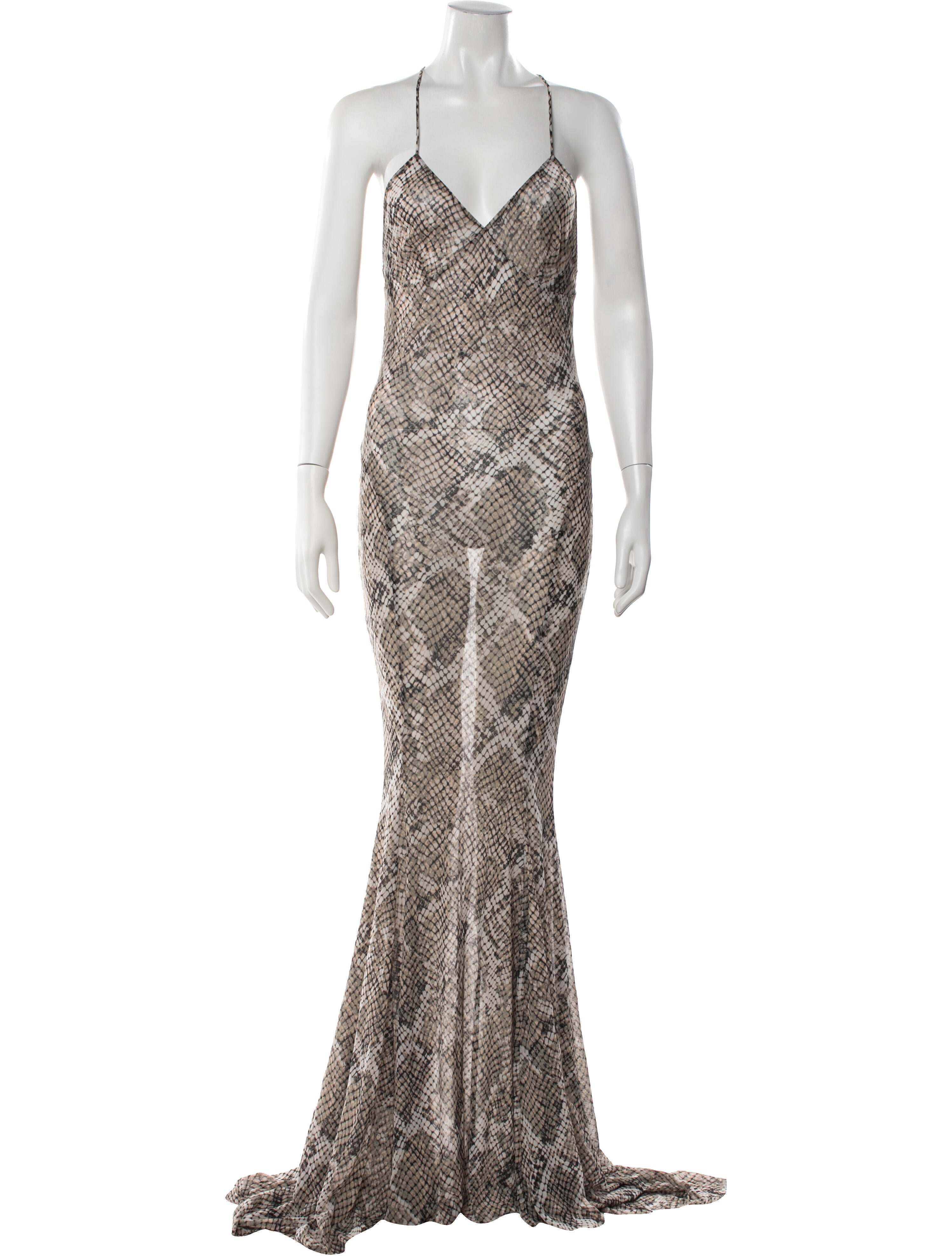 Norma Kamali Animal Print Long Dress