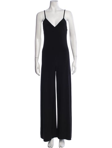 Pre-owned Norma Kamali V-neck Jumpsuit In Black