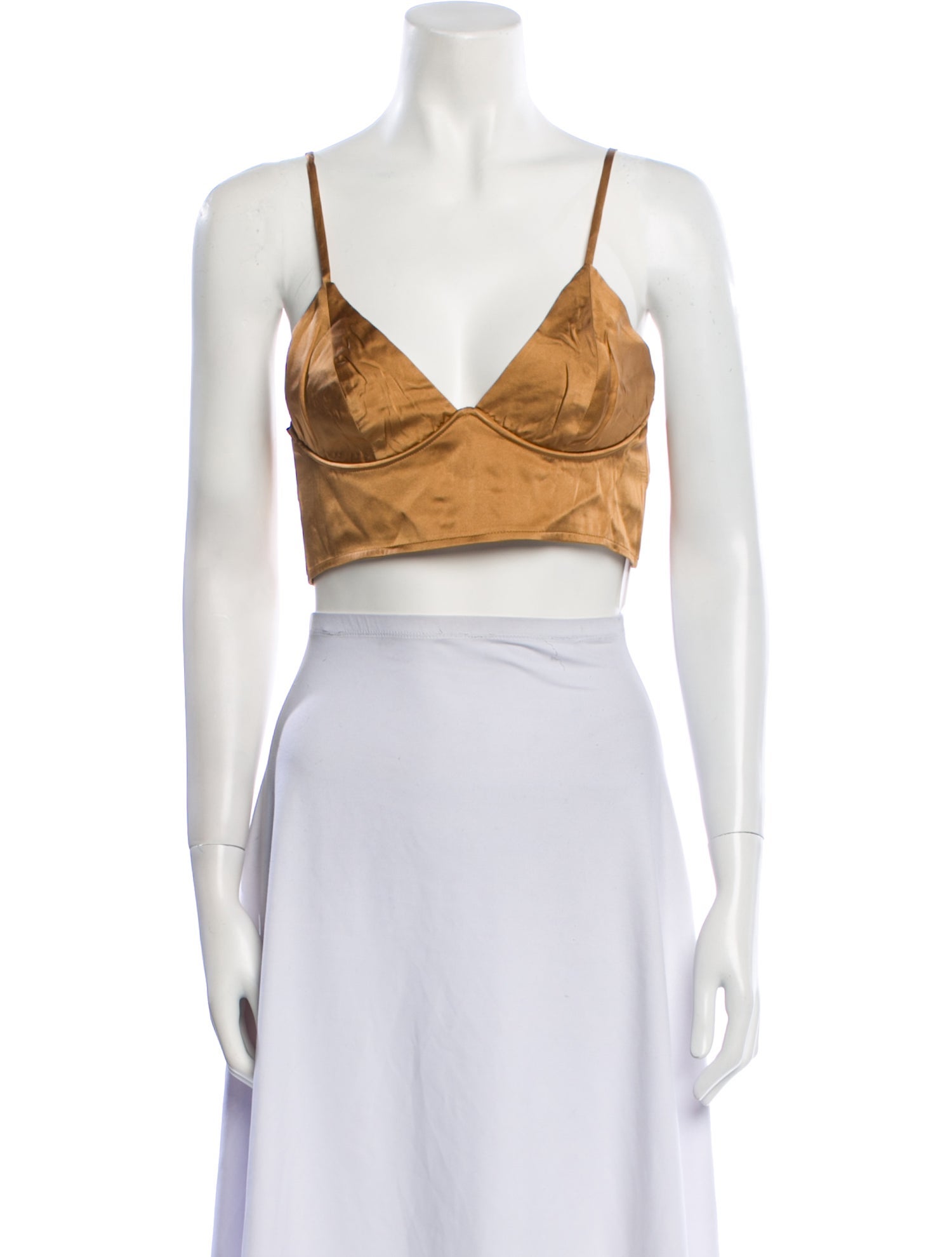 Naked Cashmere Silk V-Neck Crop Top w/ Tags