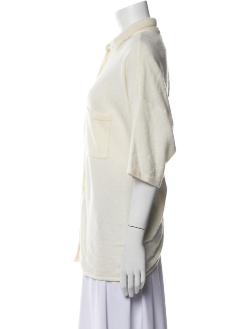 Naked Cashmere Cashmere Short Sleeve Button-Up Top