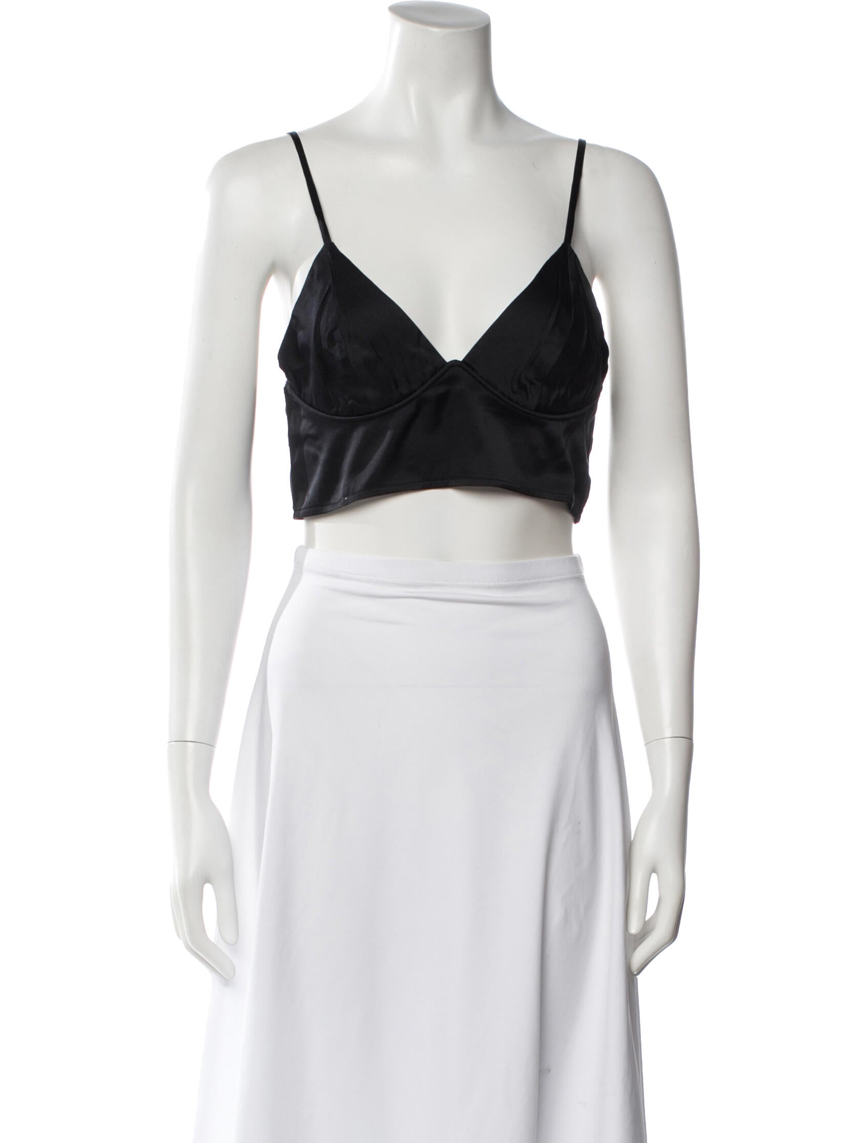 Naked Cashmere Silk V-Neck Crop Top