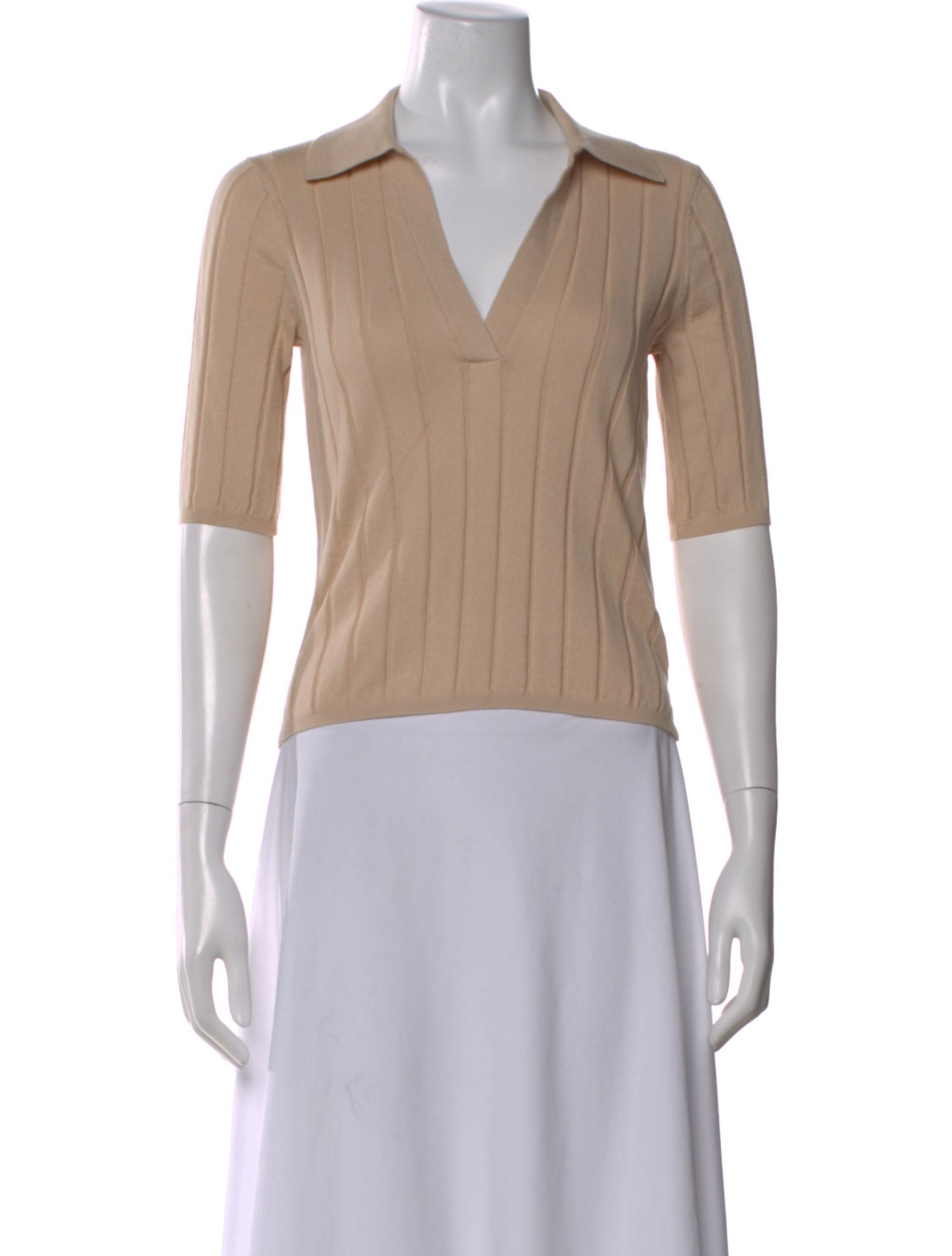 Naked Cashmere V-Neck Short Sleeve Polo