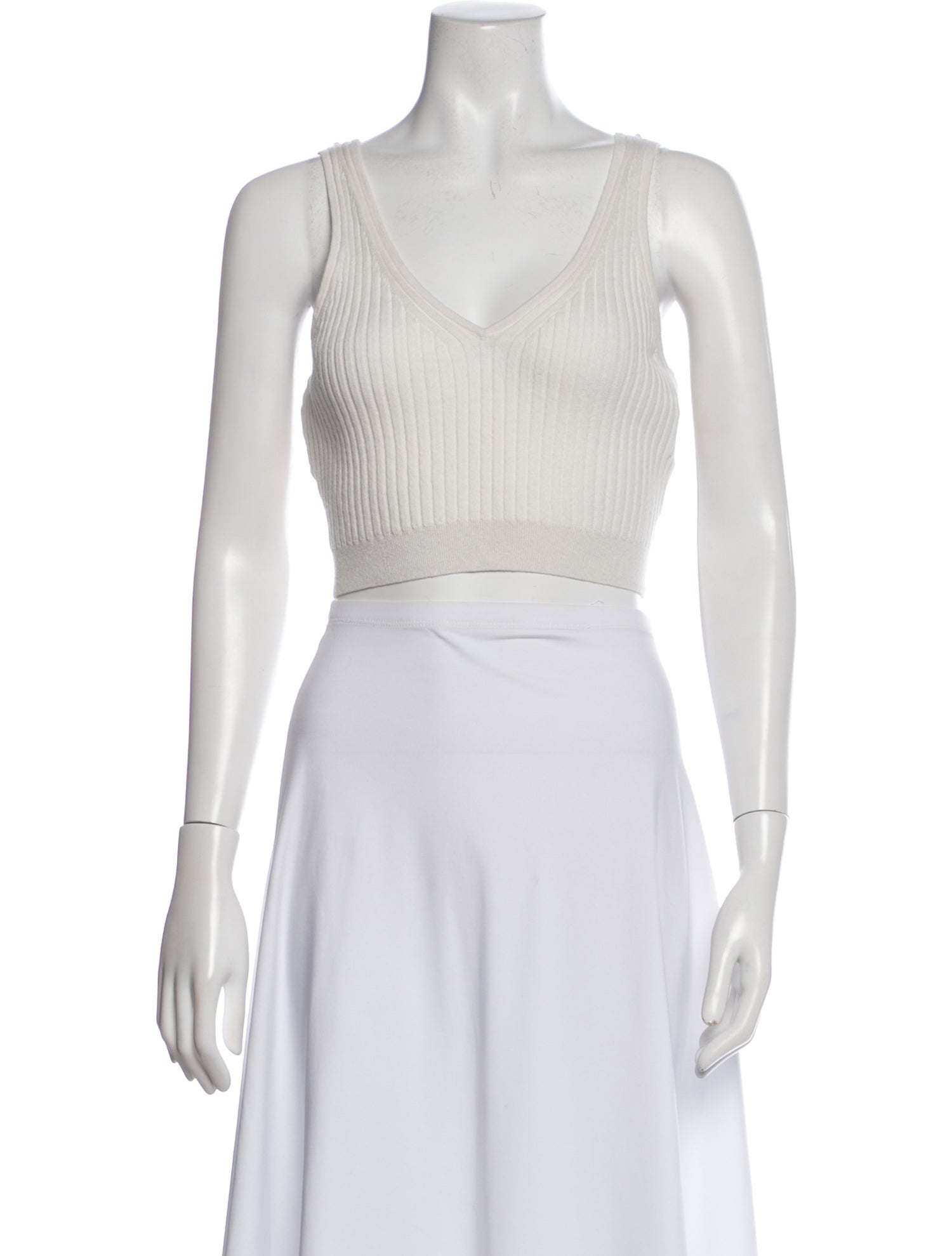 Naked Cashmere V-Neck Sleeveless Crop Top