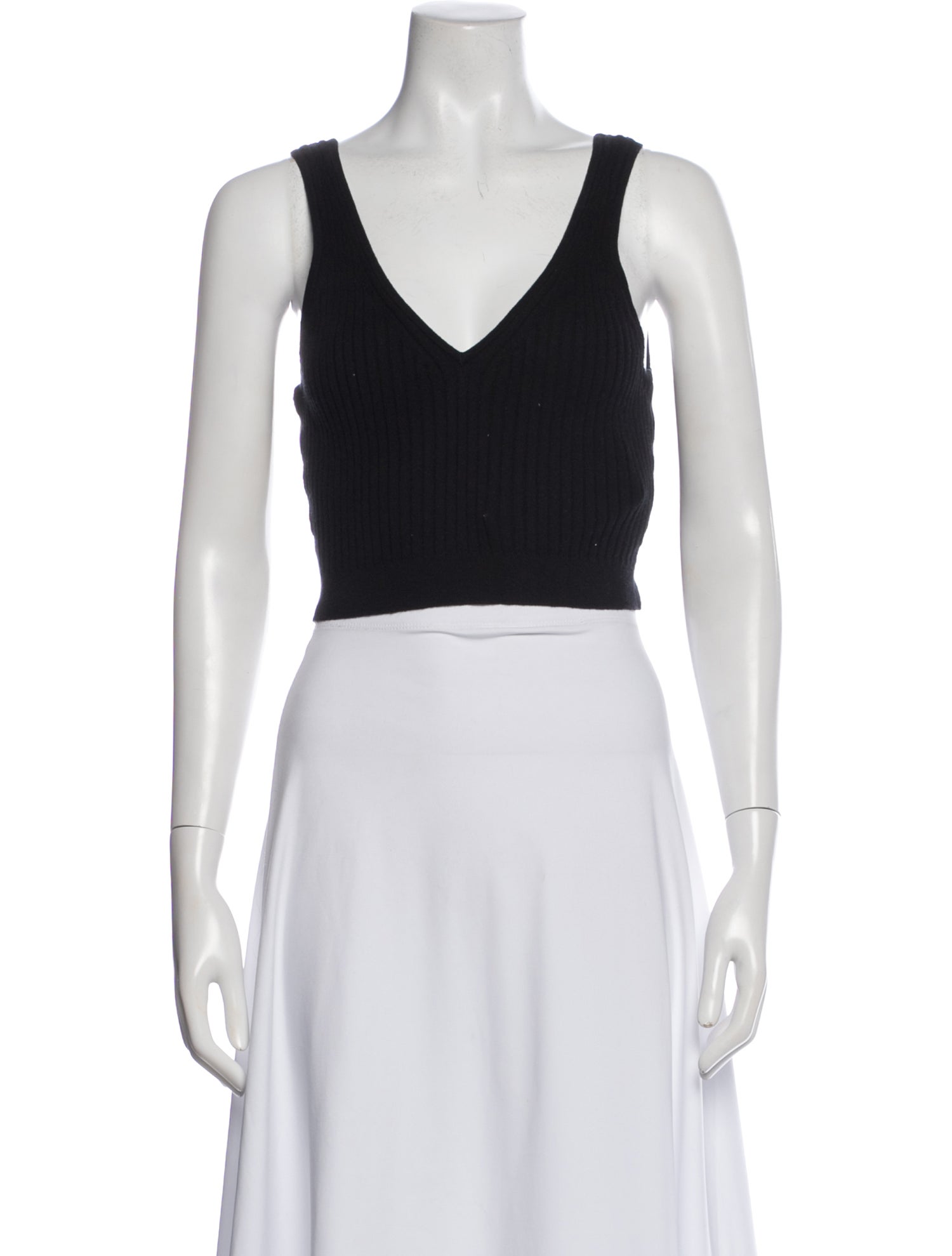 Naked Cashmere V-Neck Sleeveless Crop Top