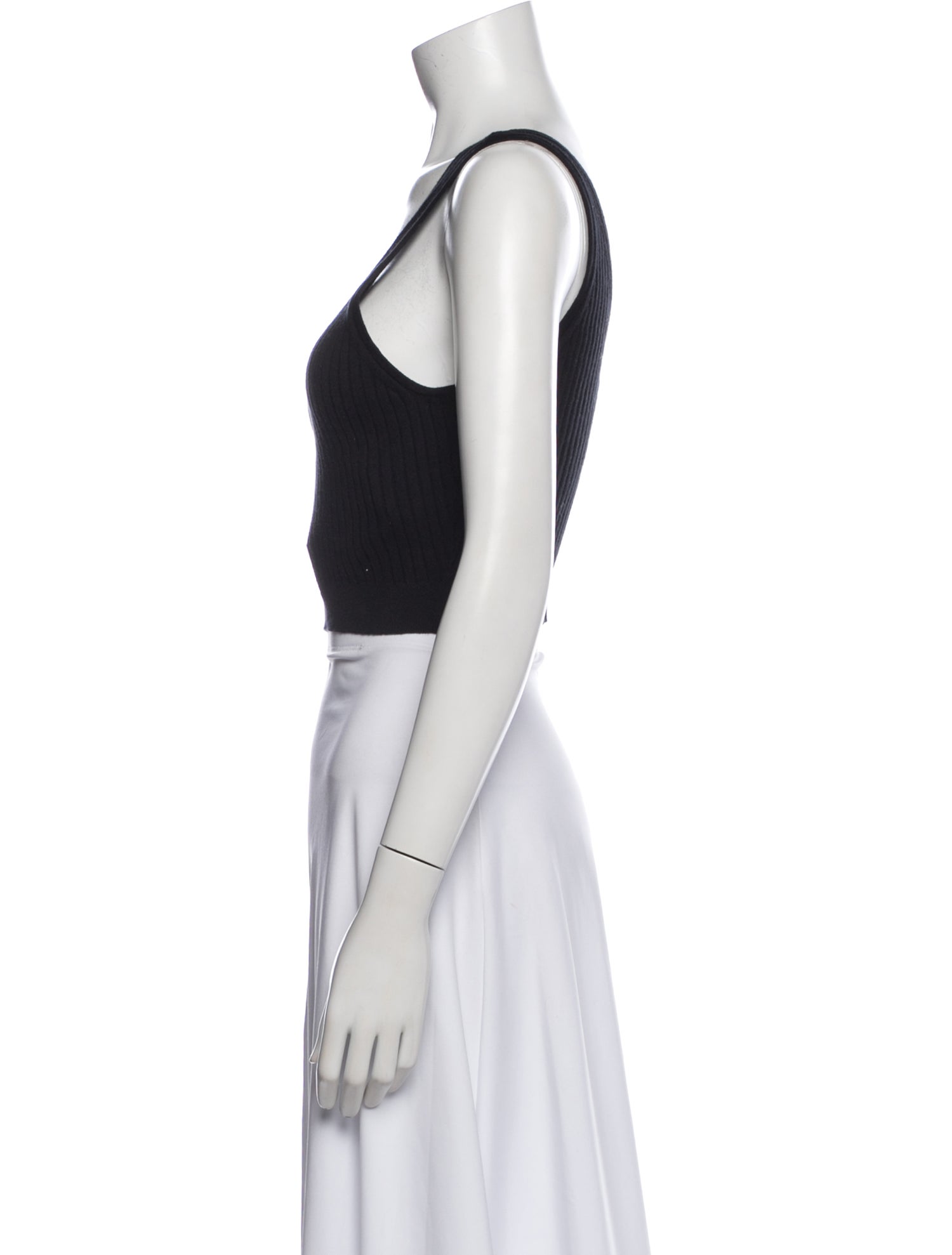 Naked Cashmere V-Neck Sleeveless Crop Top