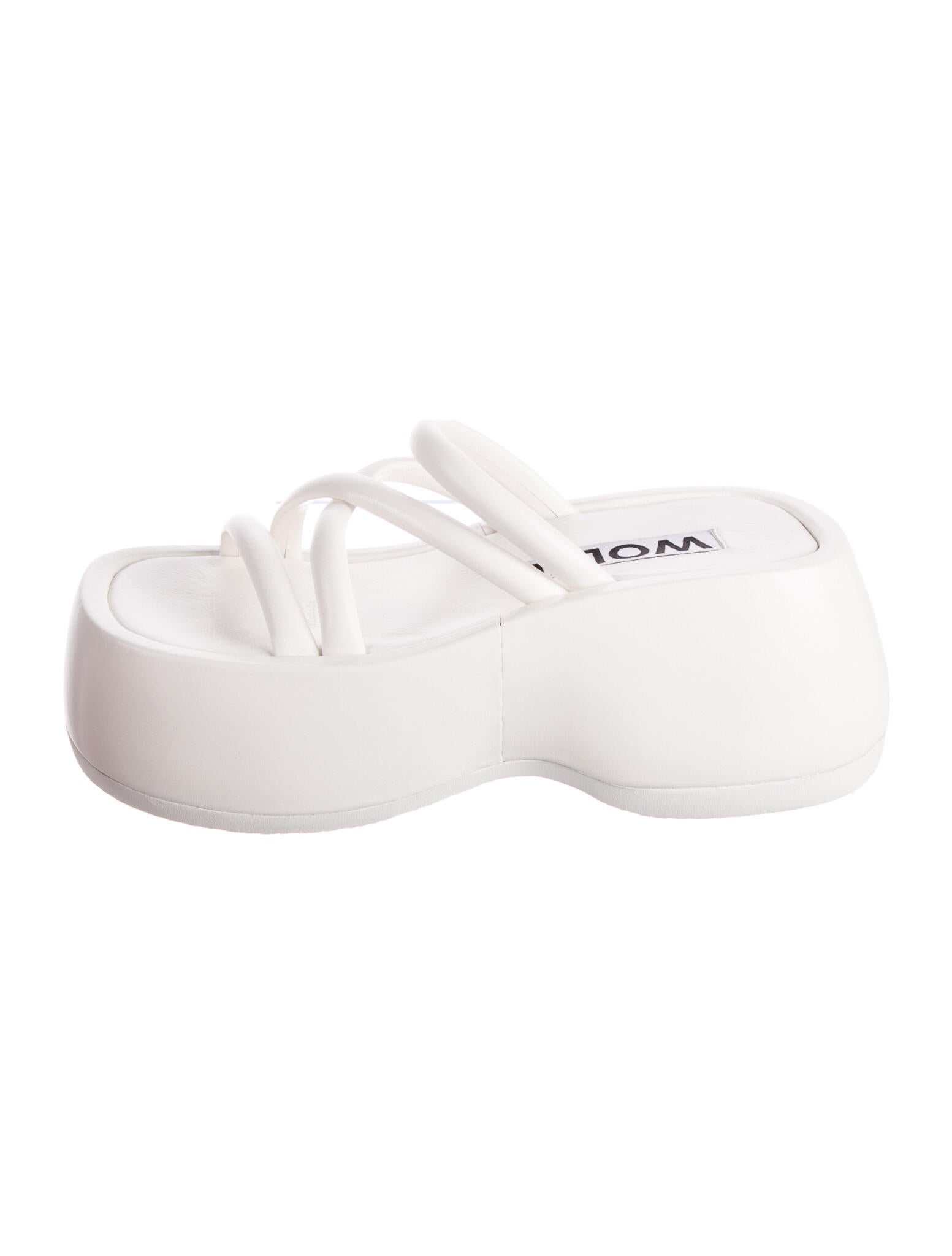 Naked Wolfe Daze Leather Slides w/ Tags - White Sandals
