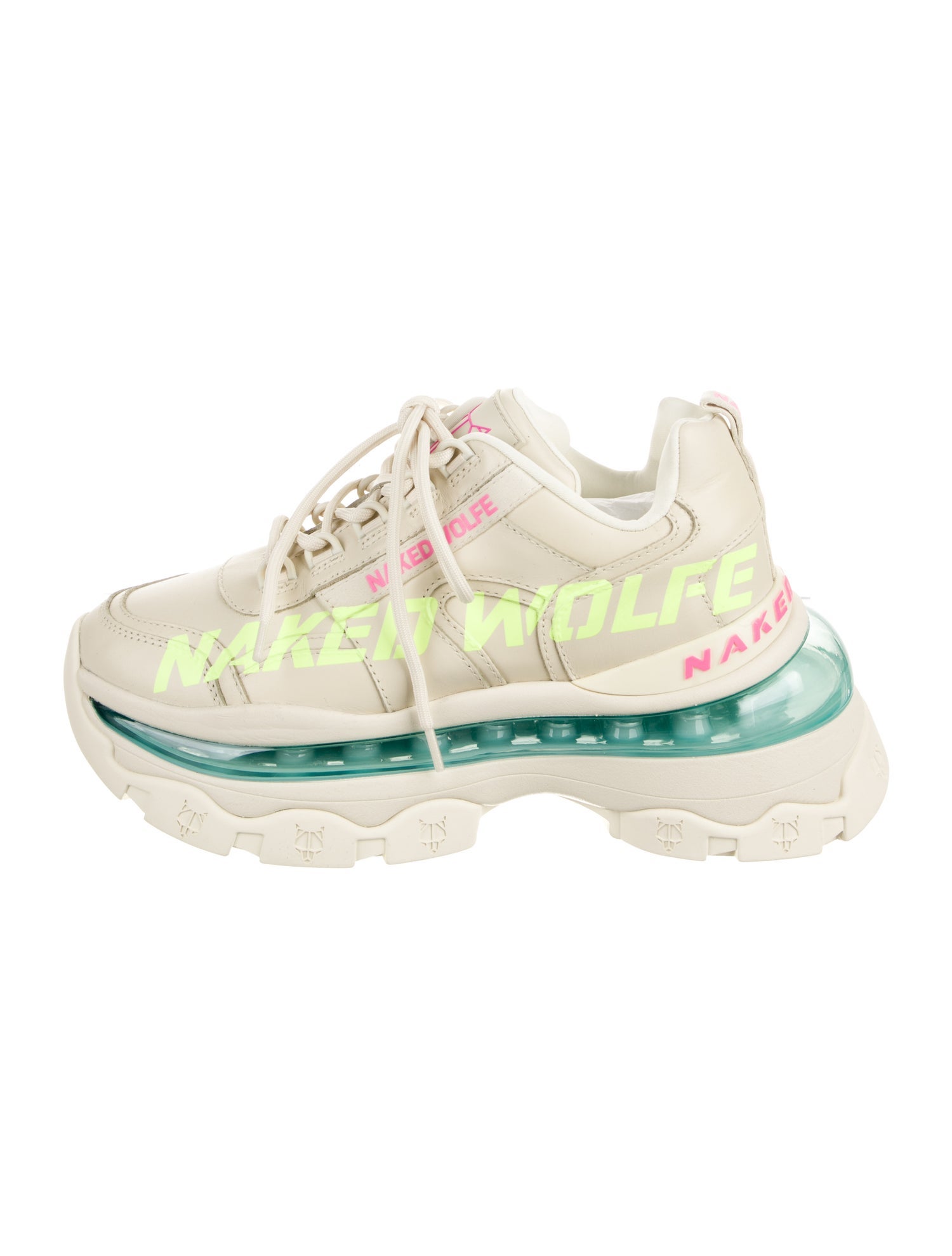 Naked Wolfe Leather Graphic Print Chunky Sneakers