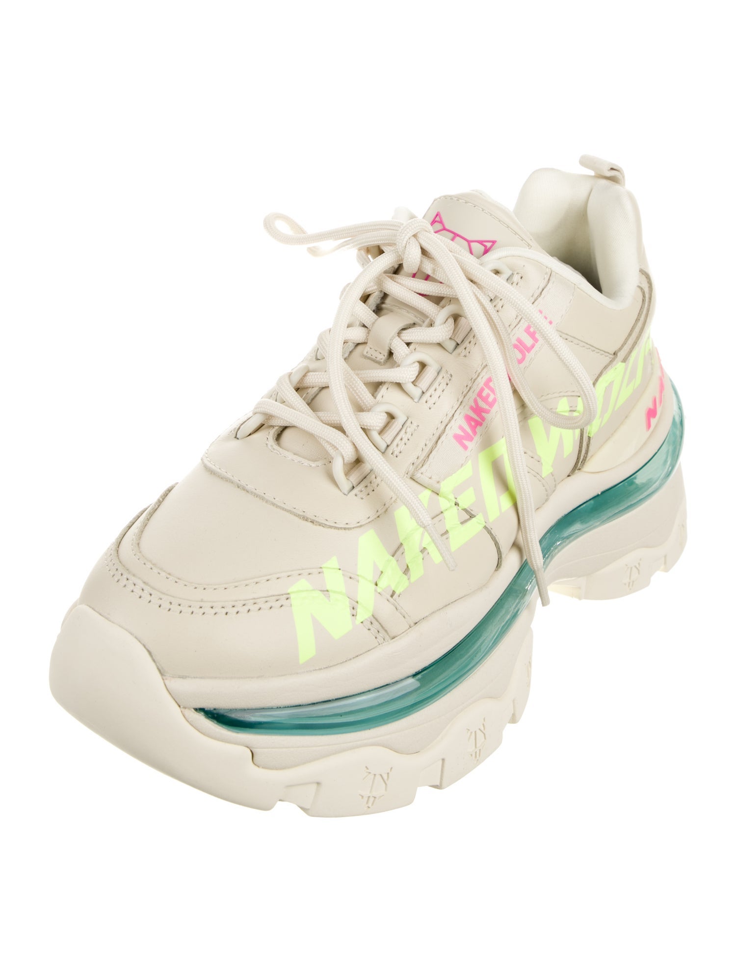 Naked Wolfe Leather Graphic Print Chunky Sneakers