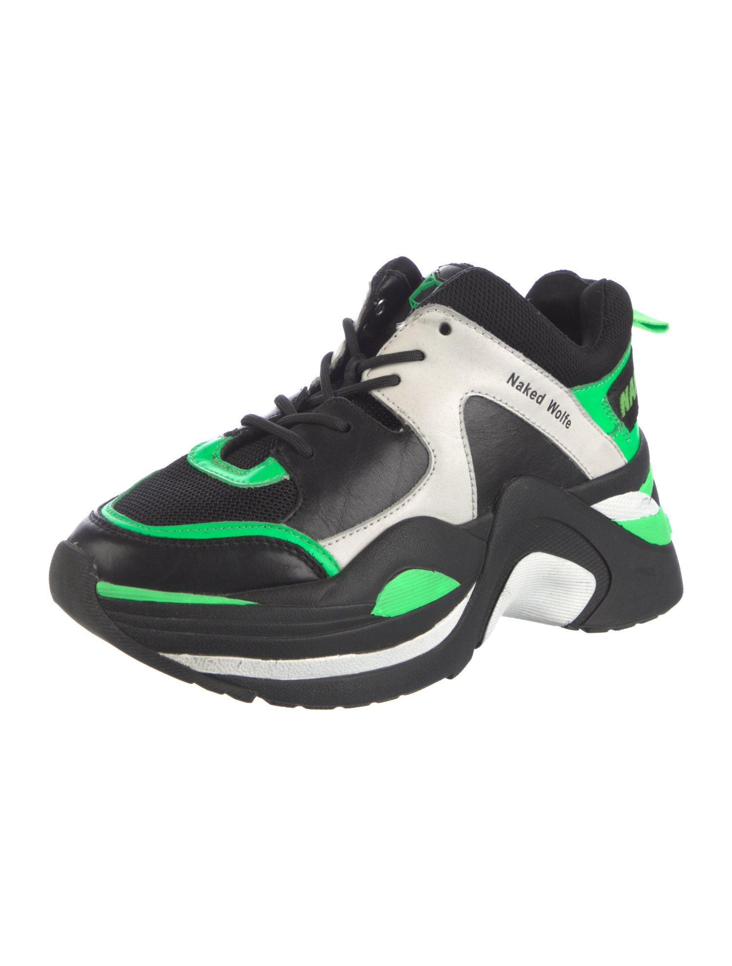 Naked Wolfe Leather Printed Chunky Sneakers