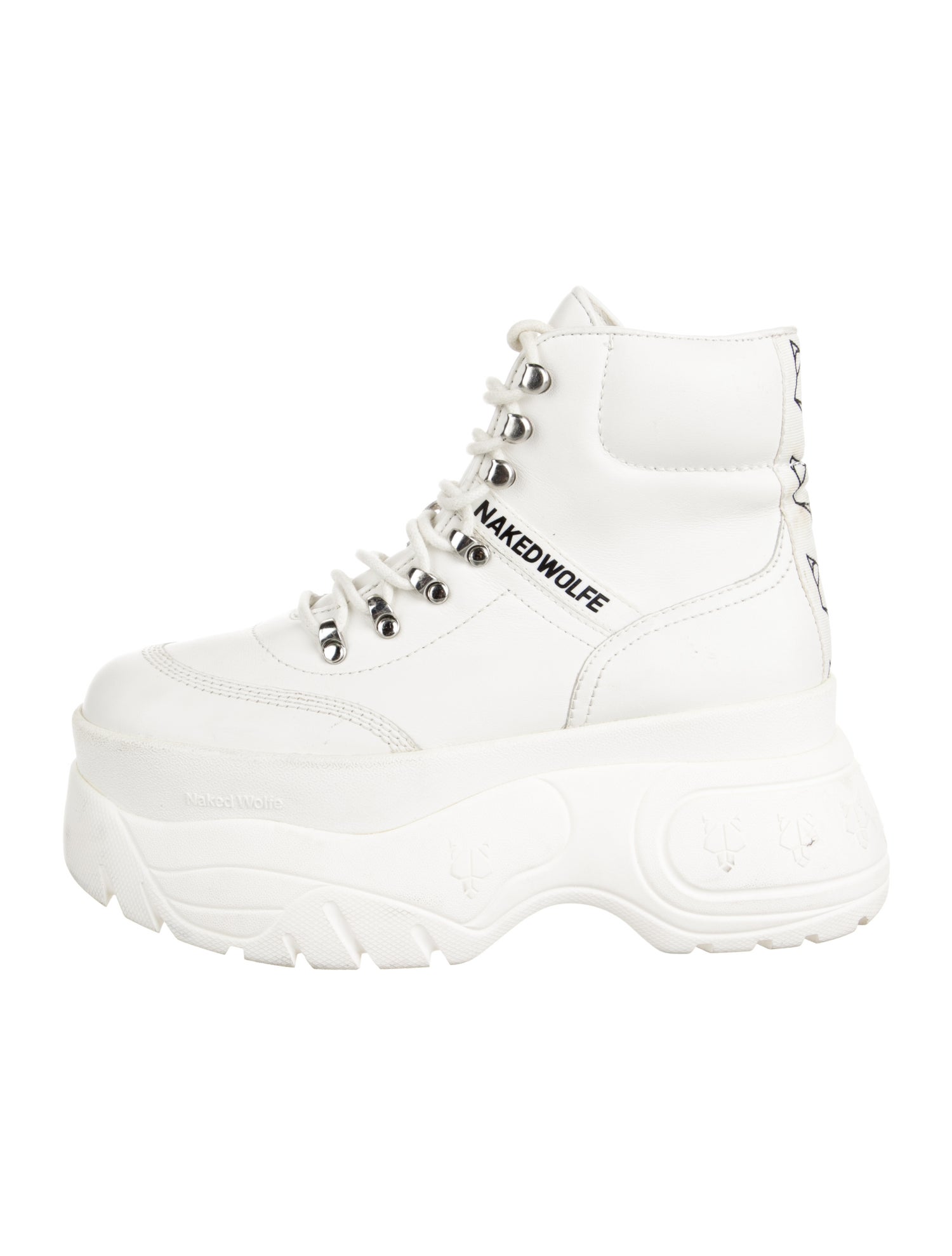 Naked Wolfe Leather Graphic Print Wedge Sneakers