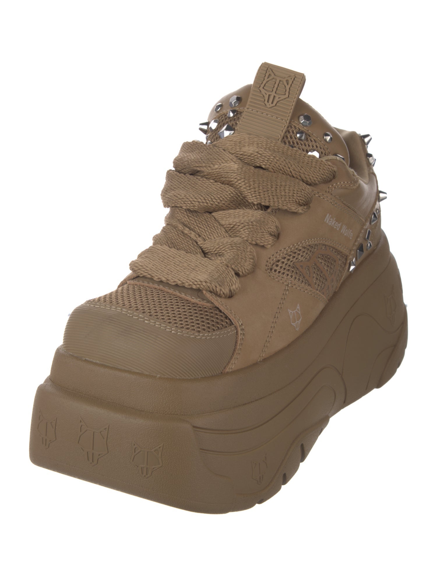 Naked Wolfe Leather Wedge Sneakers