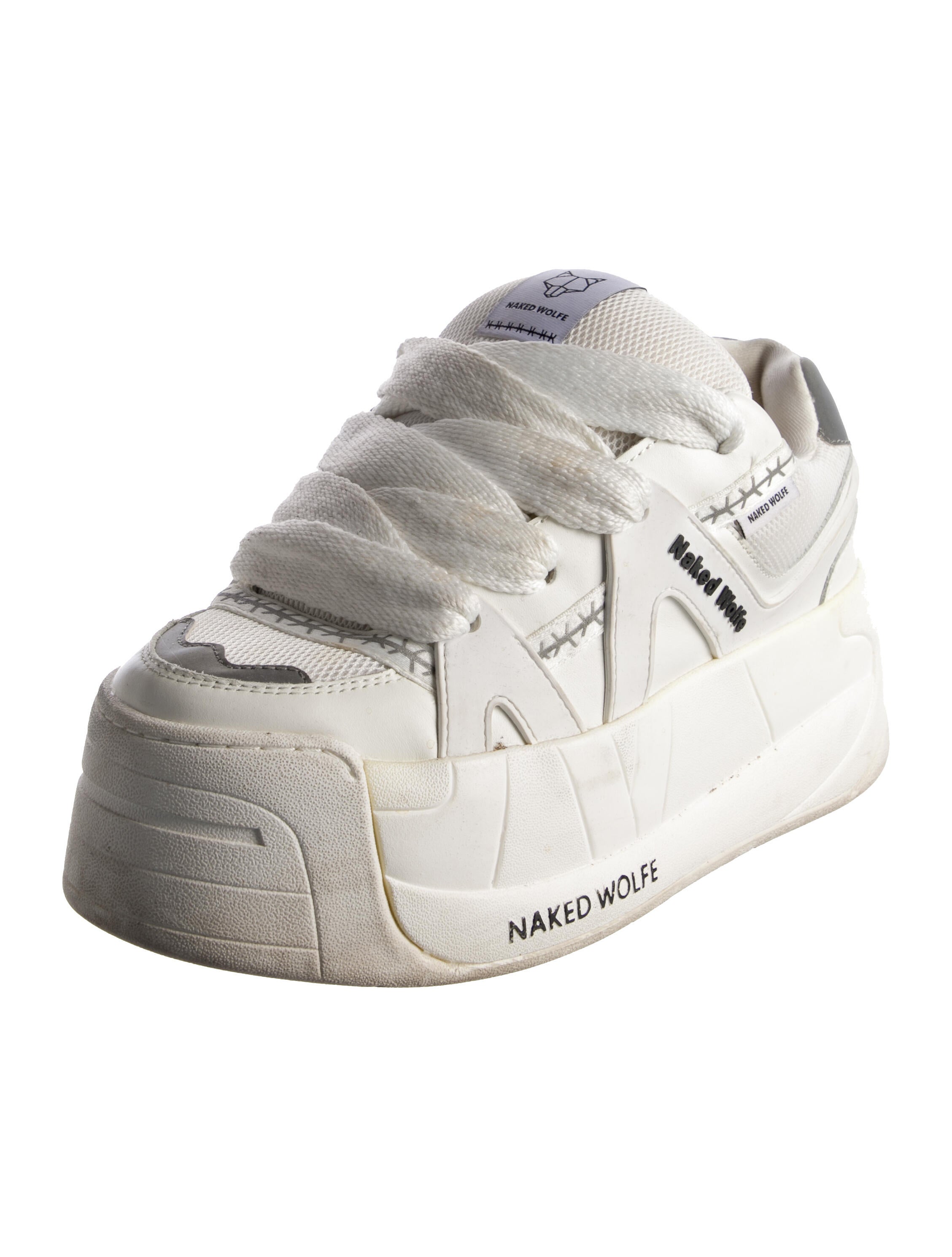 Naked Wolfe Leather Wedge Sneakers