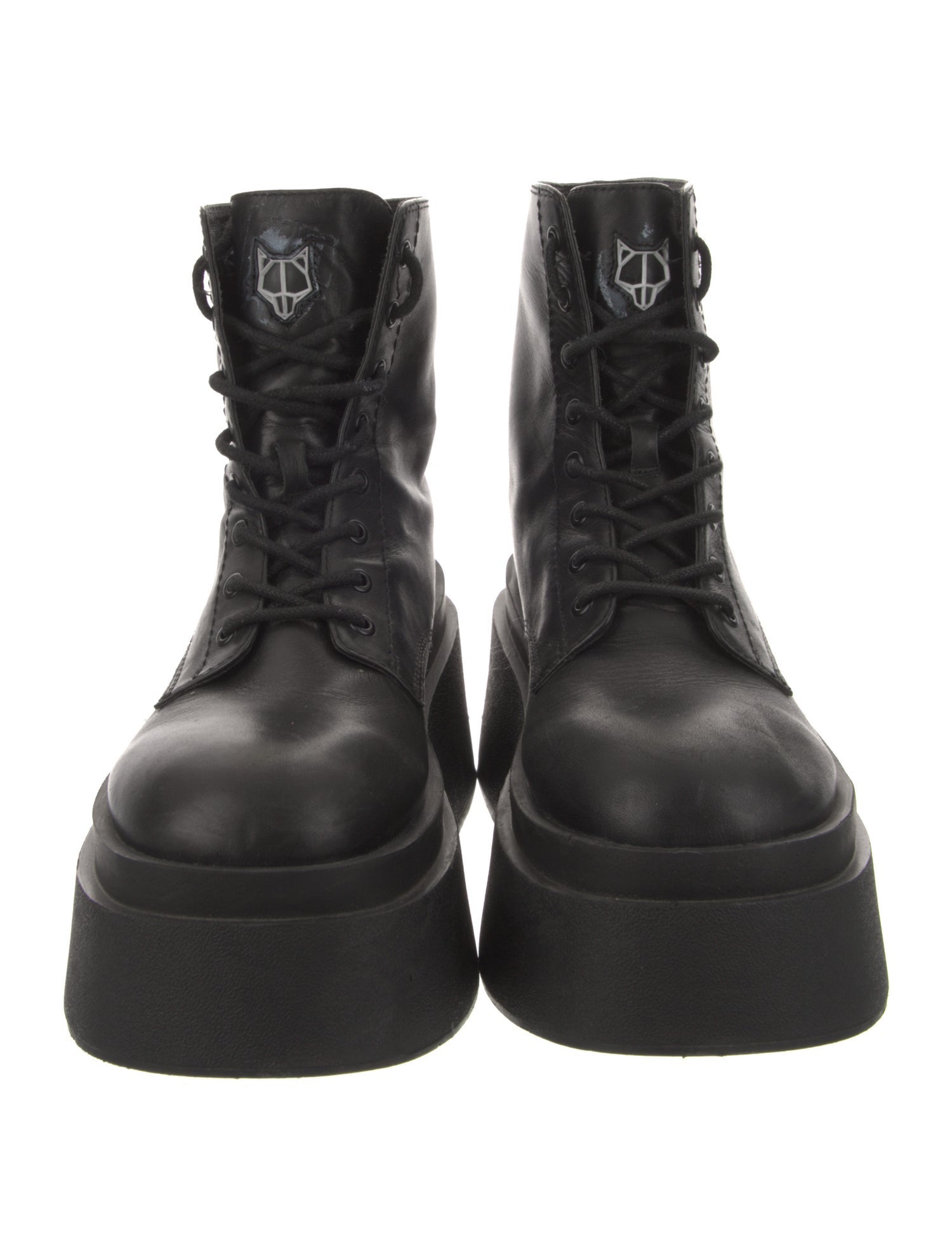 Naked Wolfe Leather Combat Boots - Black Boots, Shoes - WNKDW20792