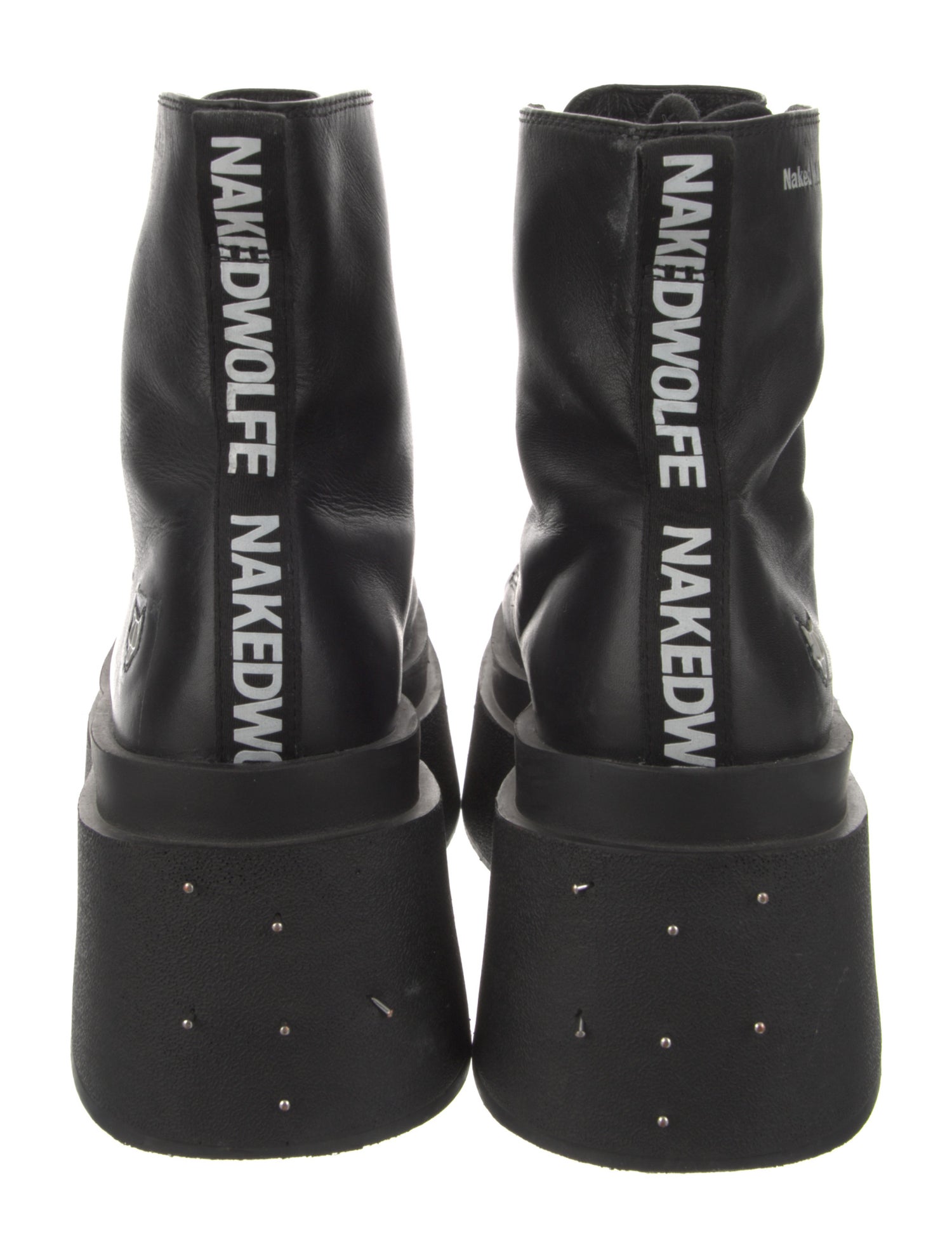 Naked Wolfe Leather Combat Boots - Black Boots, Shoes - WNKDW20792
