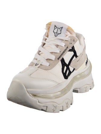 Naked Wolfe Leather Colorblock Pattern Chunky Sneakers