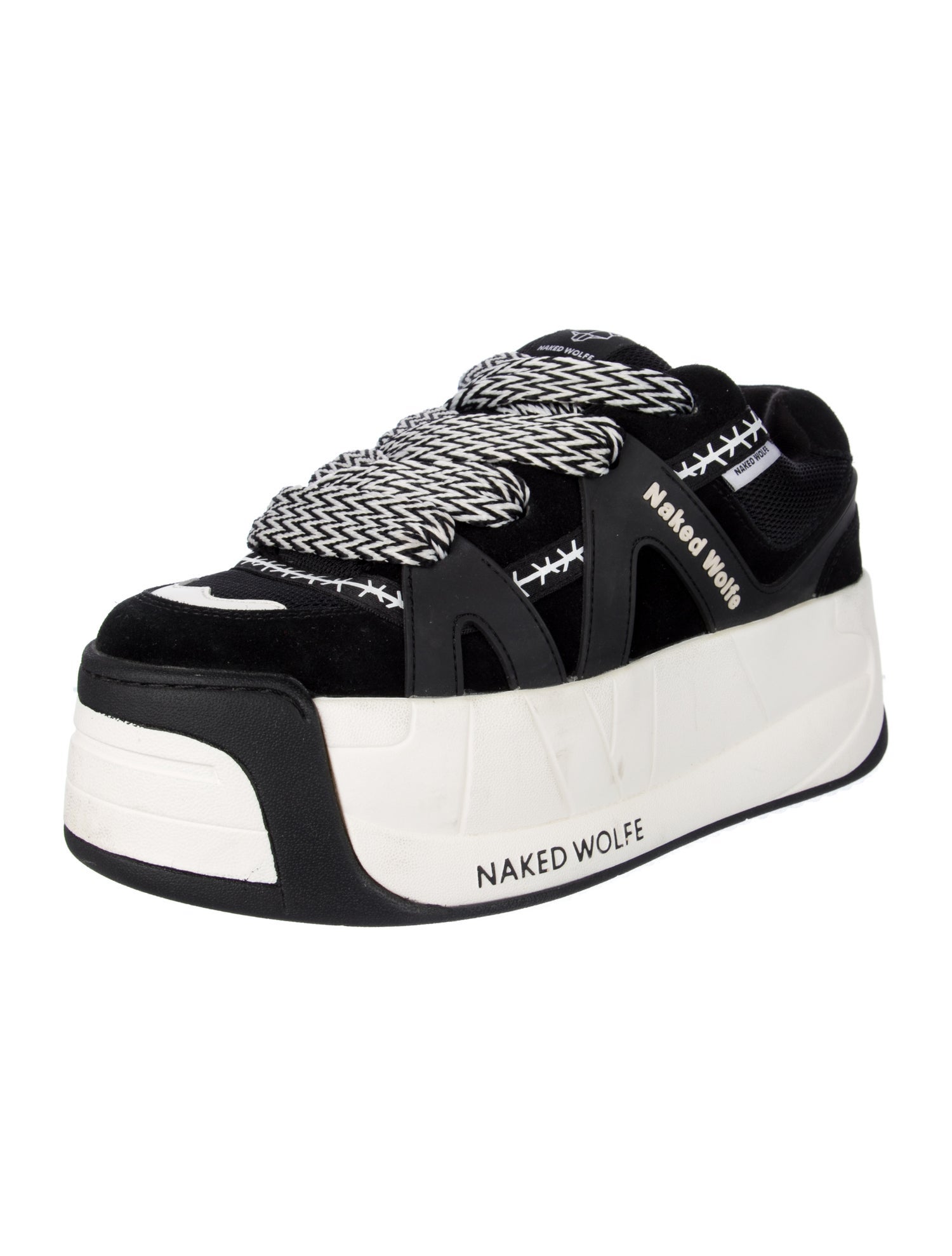 Naked Wolfe Suede Printed Chunky Sneakers