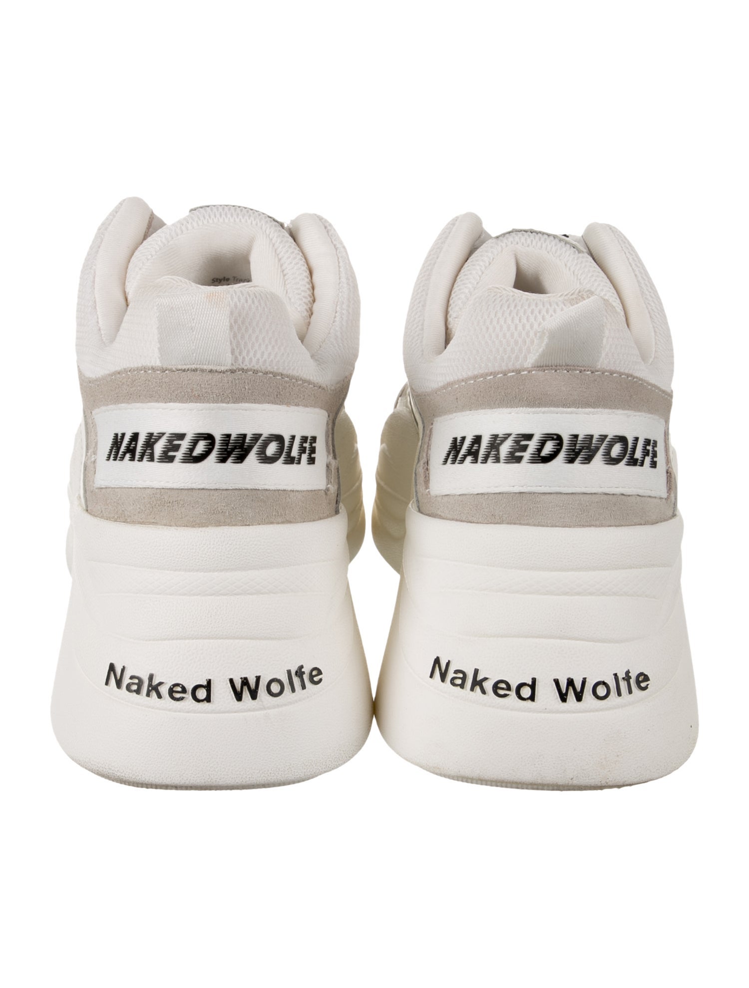 Naked Wolfe Leather Colorblock Pattern Chunky Sneakers - White