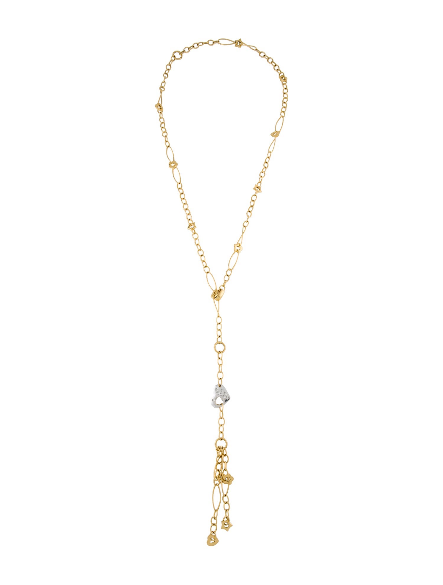 Nicolis Cola 18K Diamond Heart, Star & Flower Lavalier Necklace