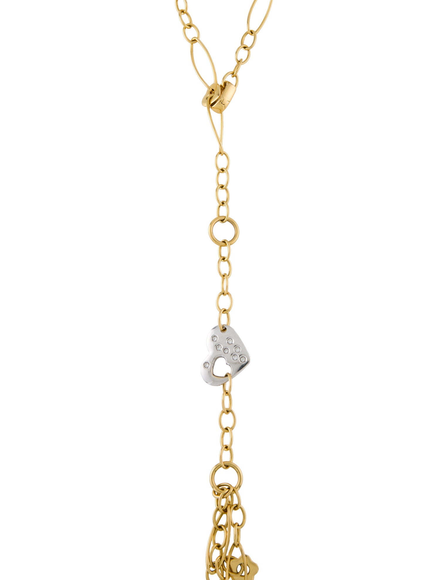 Nicolis Cola 18K Diamond Heart, Star & Flower Lavalier Necklace