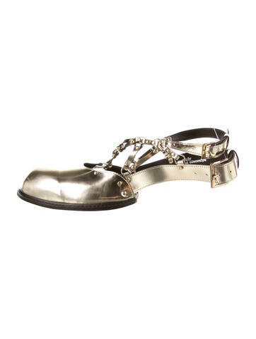 noir kei ninomiya Sandals Leather Cutout Accent Slingback 5.5