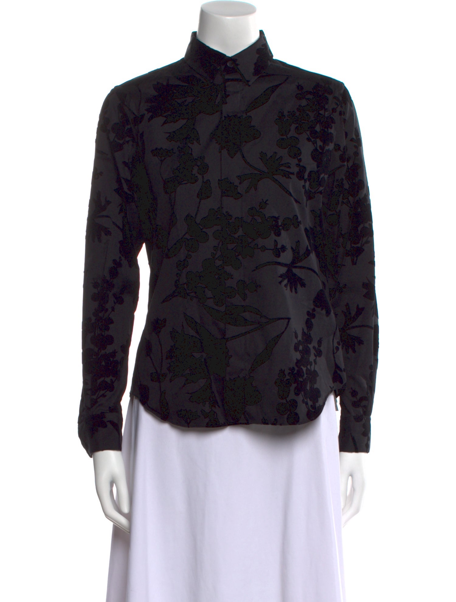 noir kei ninomiya Floral Print Long Sleeve Button-Up Top