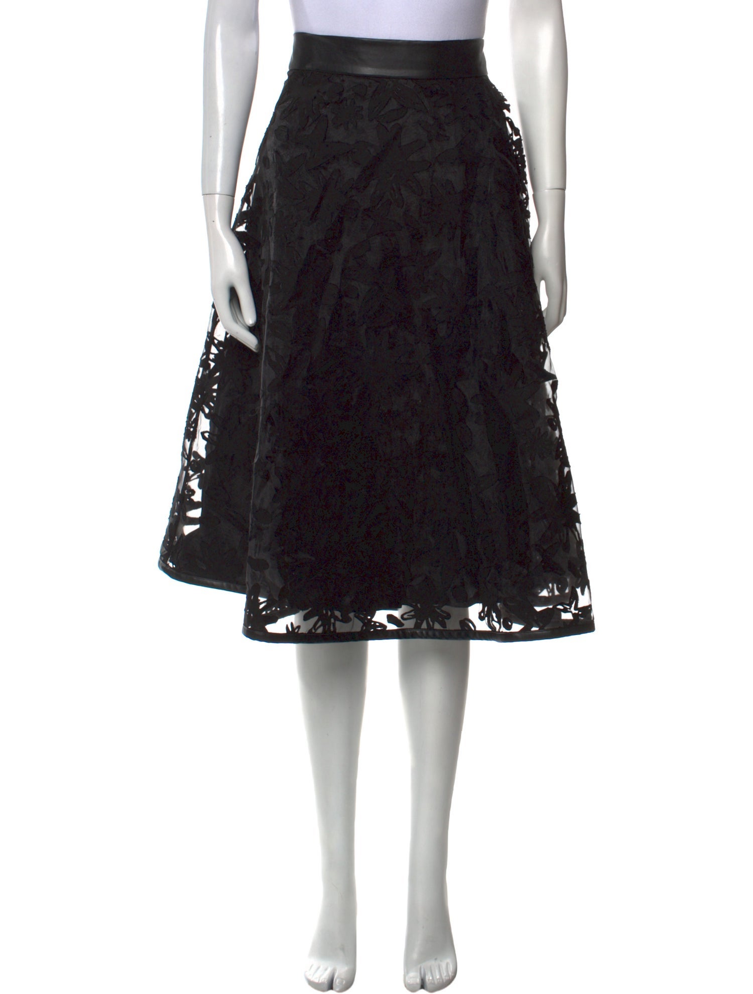 noir kei ninomiya Pleated Accents Knee-Length Skirt