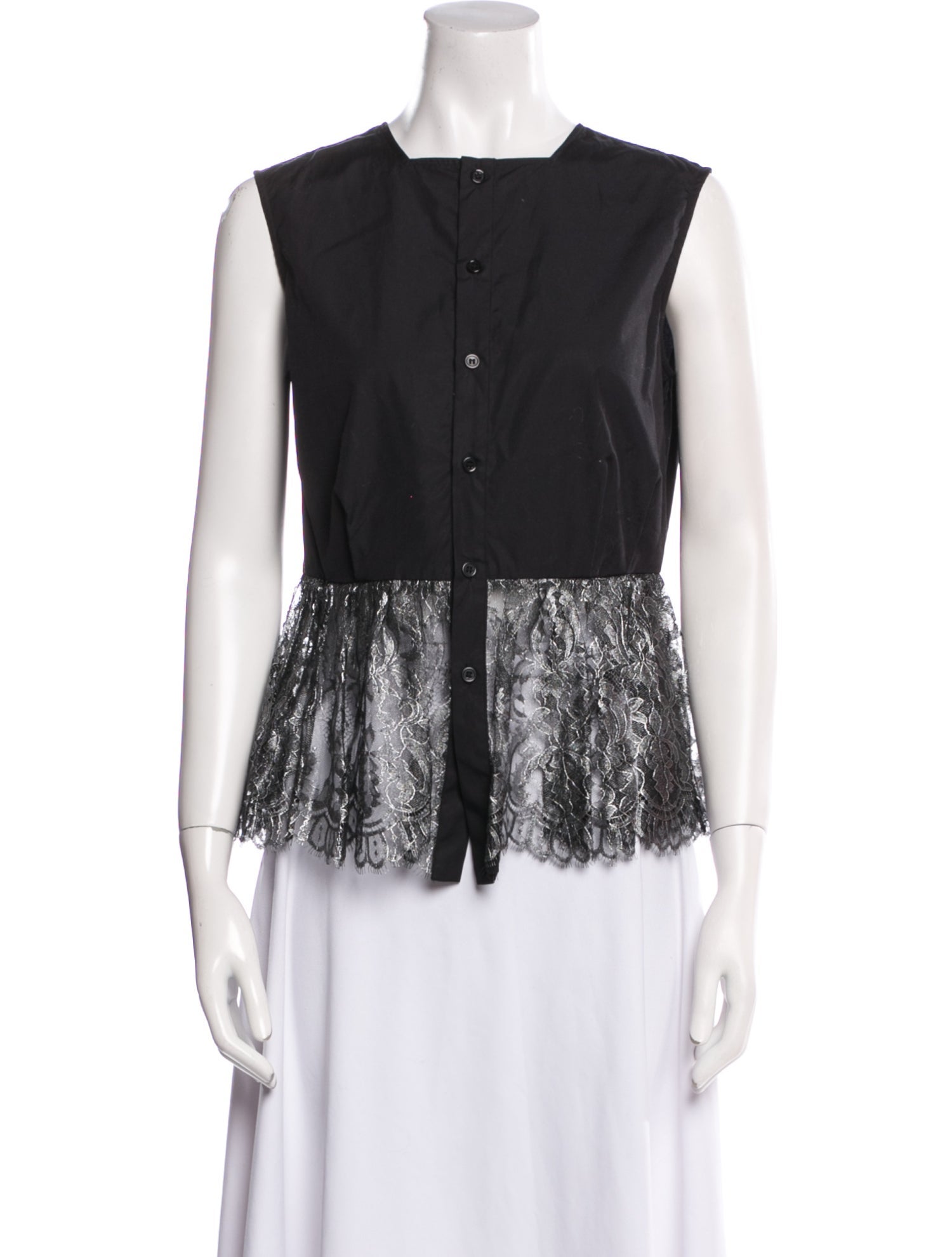 noir kei ninomiya Square Neckline Sleeveless Blouse