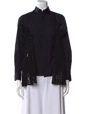noir kei ninomiya Printed Long Sleeve Button-Up Top