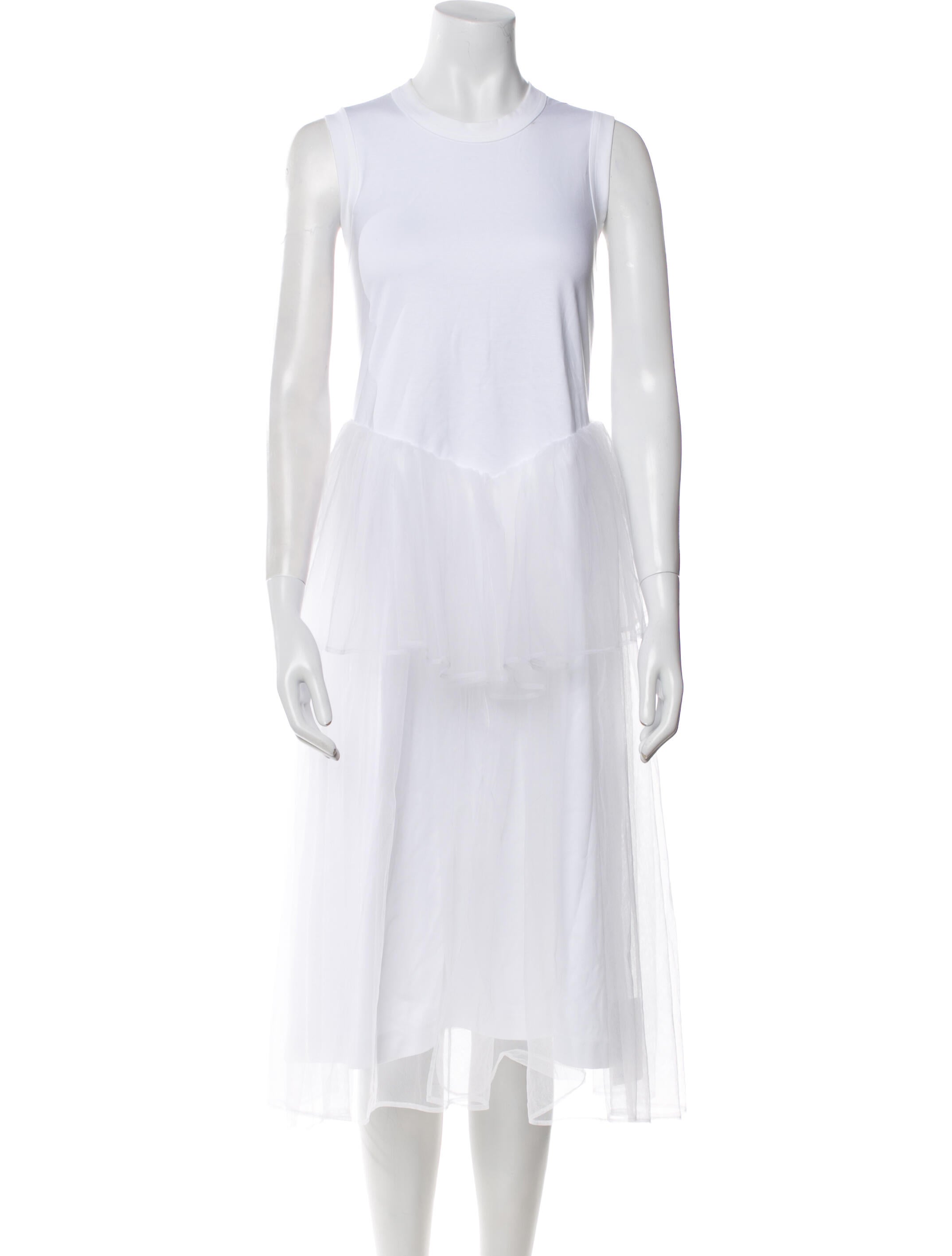 noir kei ninomiya Crew Neck Midi Length Dress