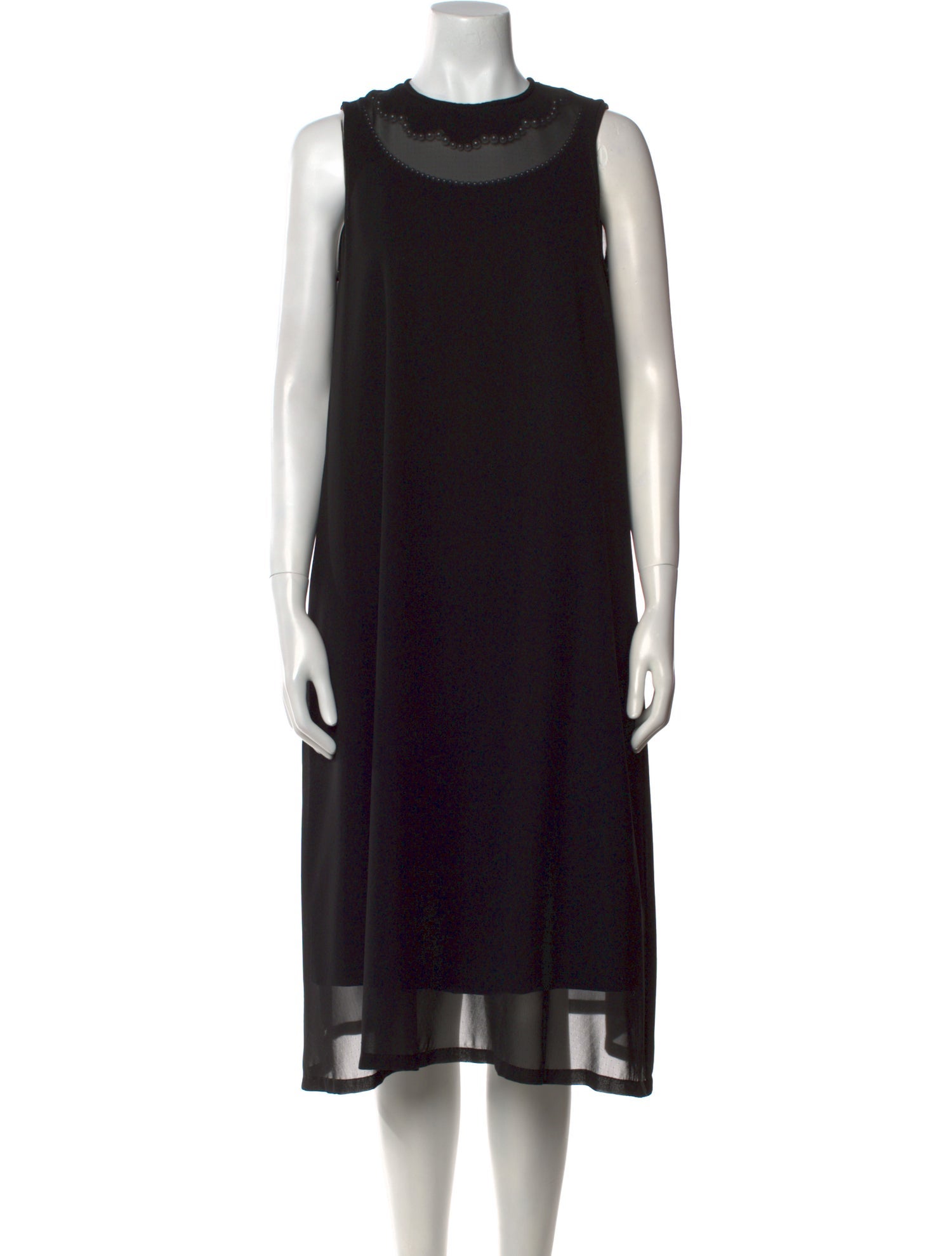 noir kei ninomiya Crew Neck Midi Length Dress